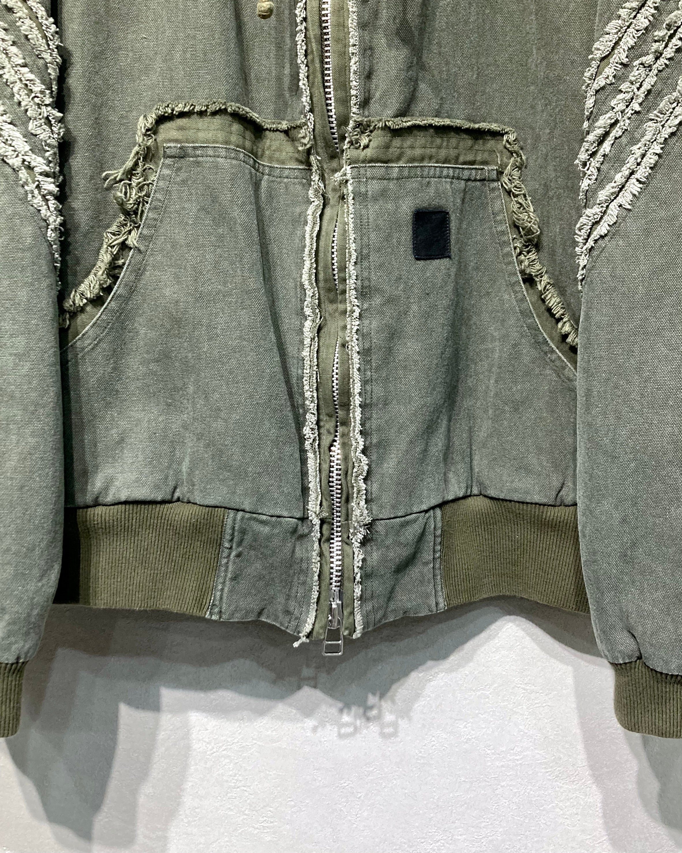 ROTOL / SLASH CANVAS HOODIE JACKET - Olive