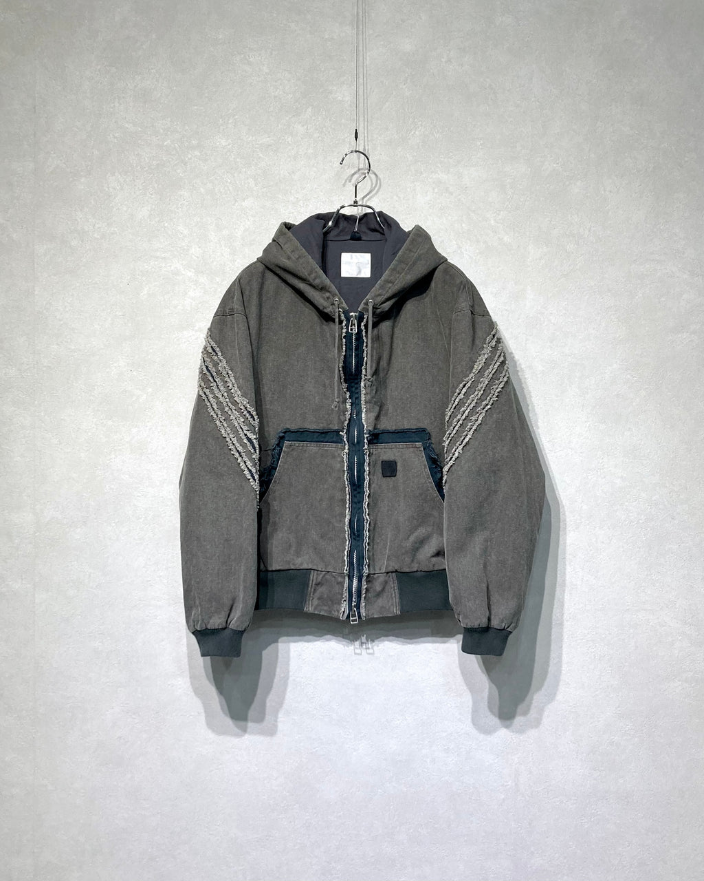 ROTOL / SLASH CANVAS HOODIE JACKET - Charcoal