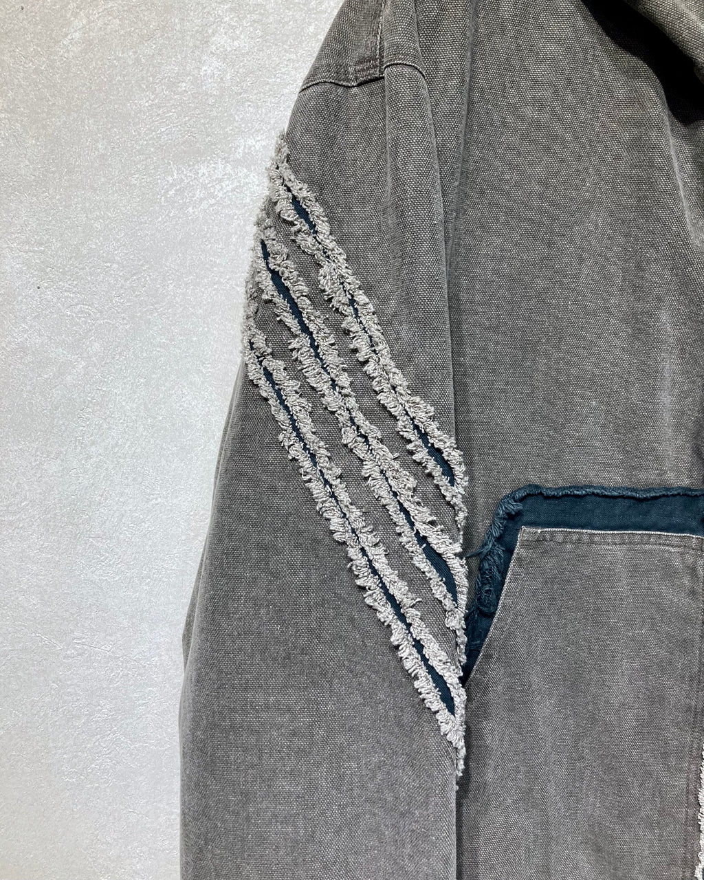 ROTOL / SLASH CANVAS HOODIE JACKET - Charcoal