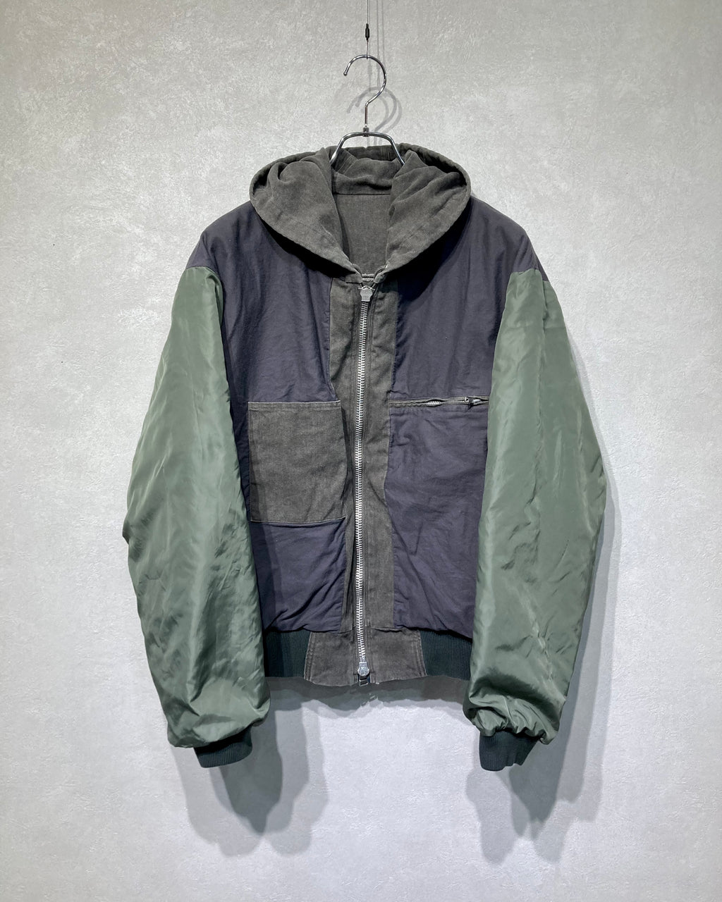 ROTOL / SLASH CANVAS HOODIE JACKET - Charcoal