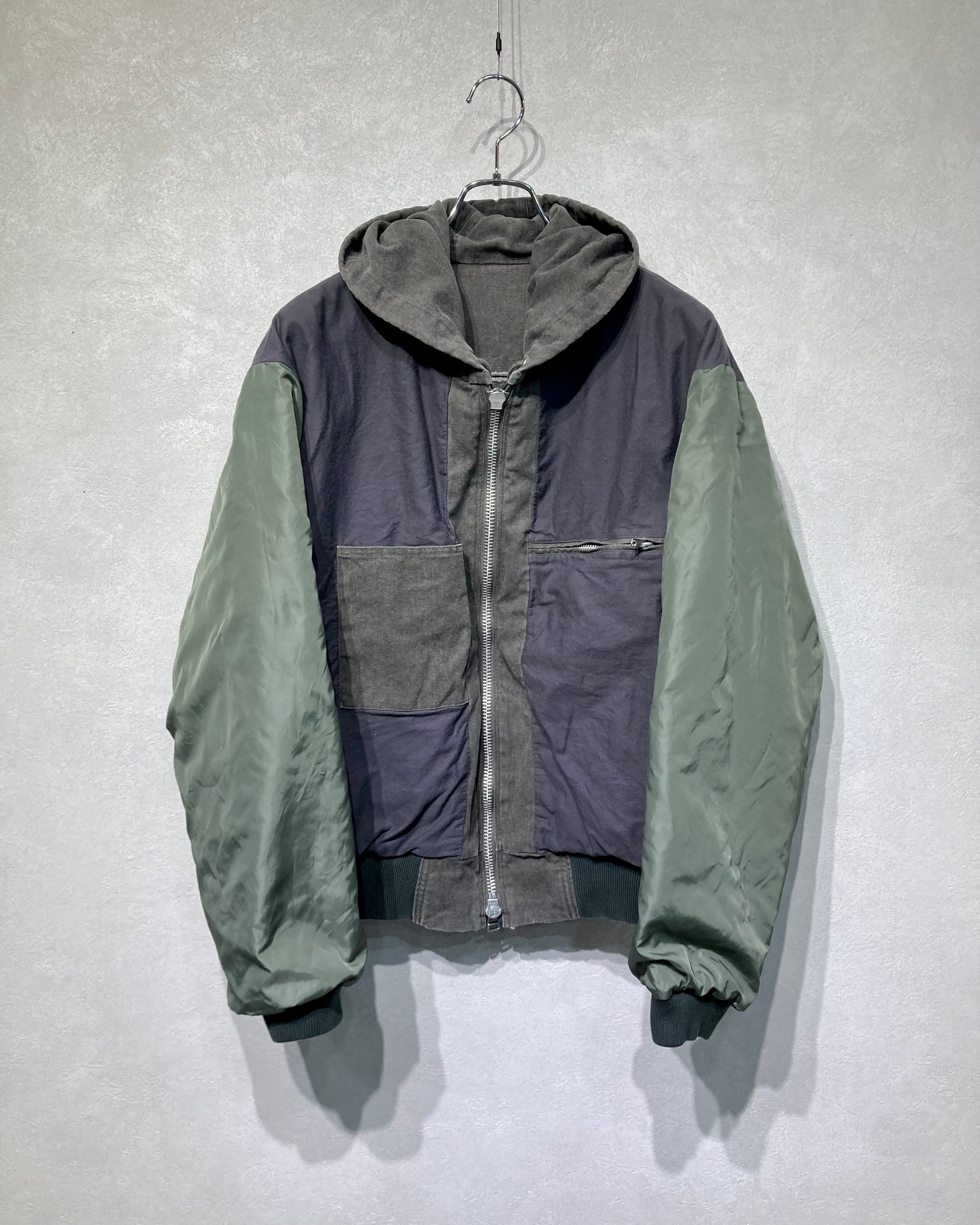 ROTOL / SLASH CANVAS HOODIE JACKET - Charcoal