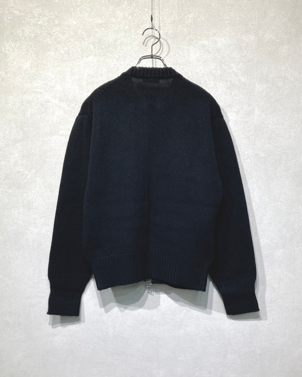 ROTOL / WOOL CASHMERE ZIP KNIT SWEATER - Black