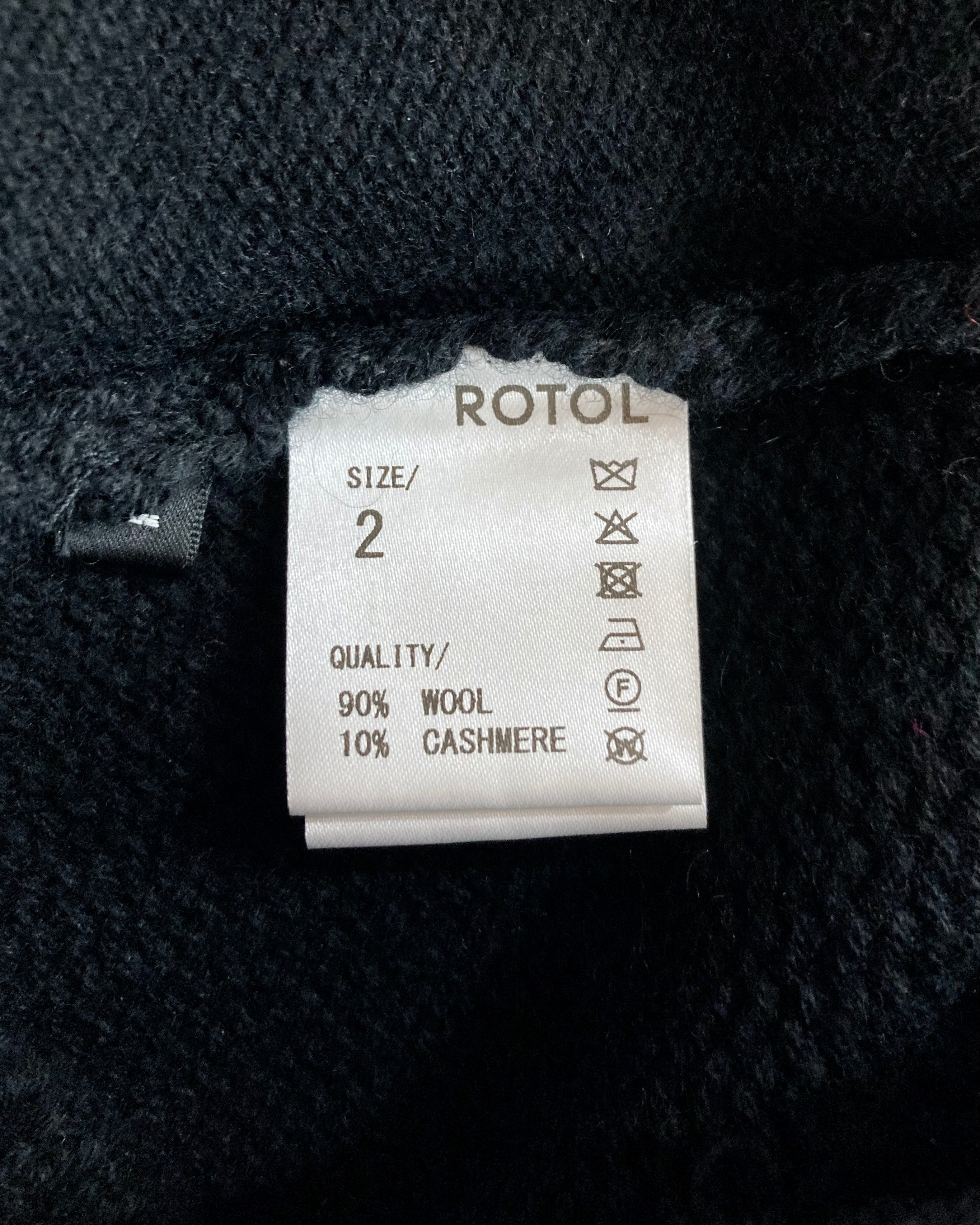 ROTOL / WOOL CASHMERE ZIP KNIT SWEATER - Black