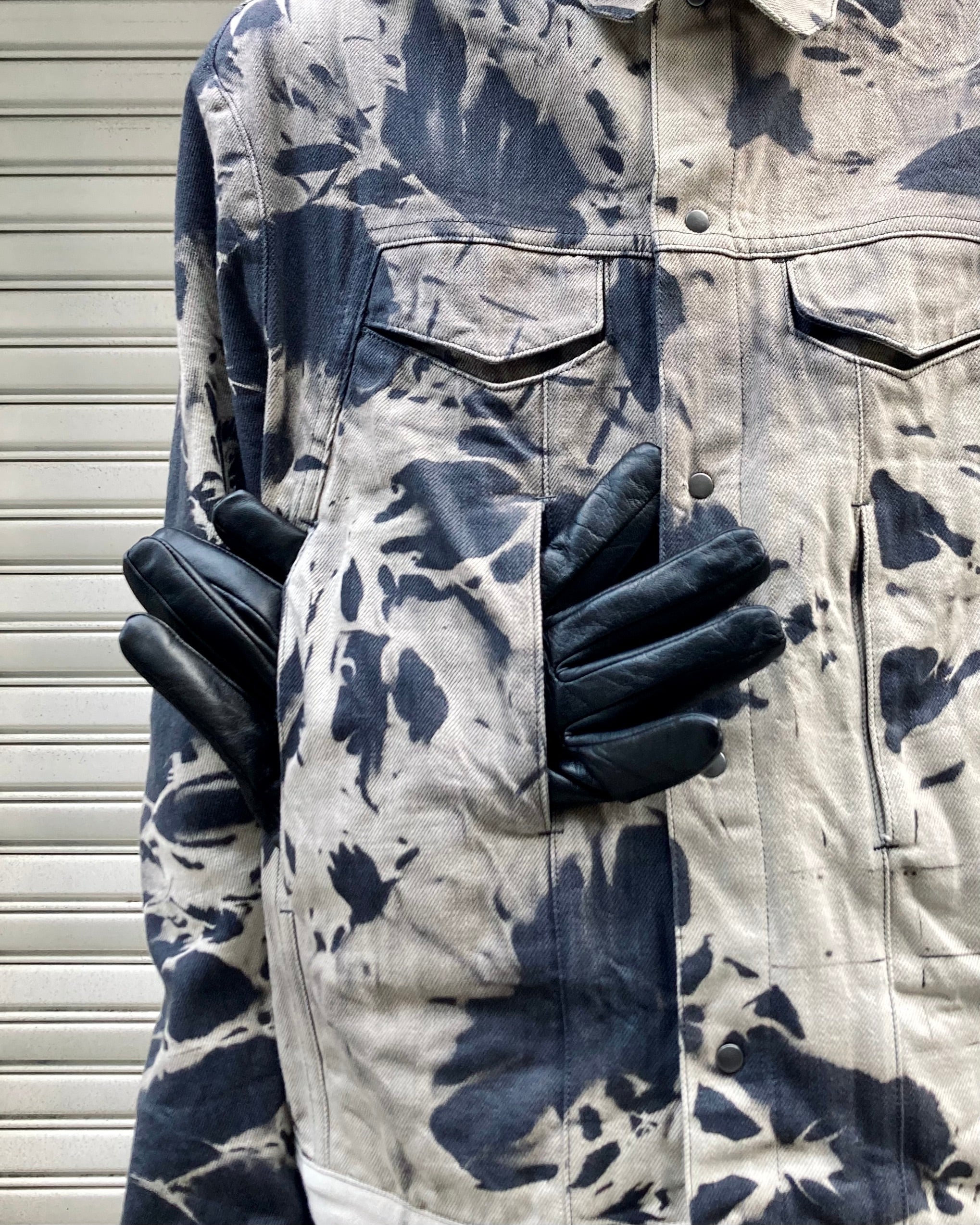 OPPOSE DUALITY / 8POCKET PANEL DENIM JKT BLEACH - Dark gray