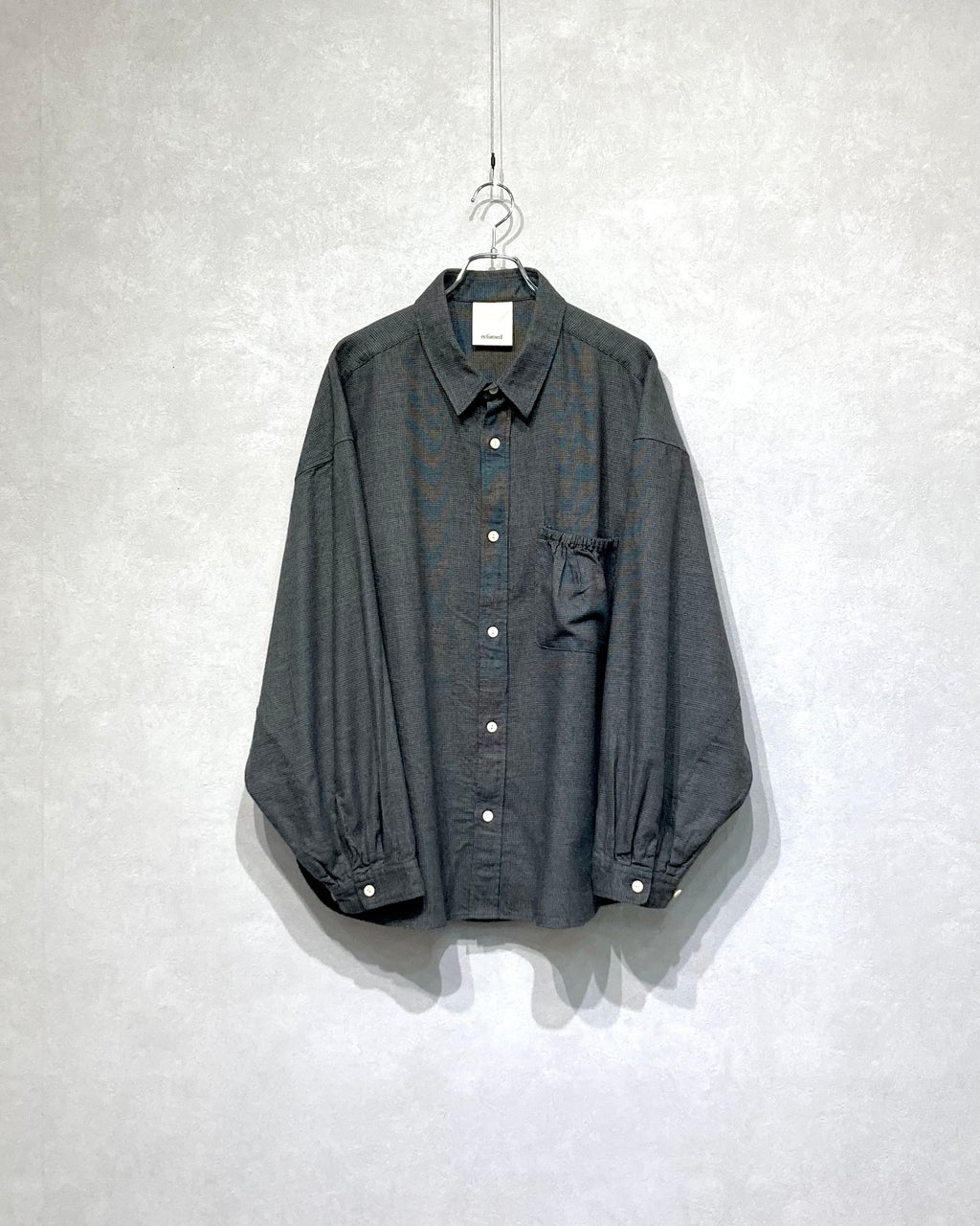 REFOMED / WRIST PATCH WIDE SHIRT "CHECK" - Charcoal