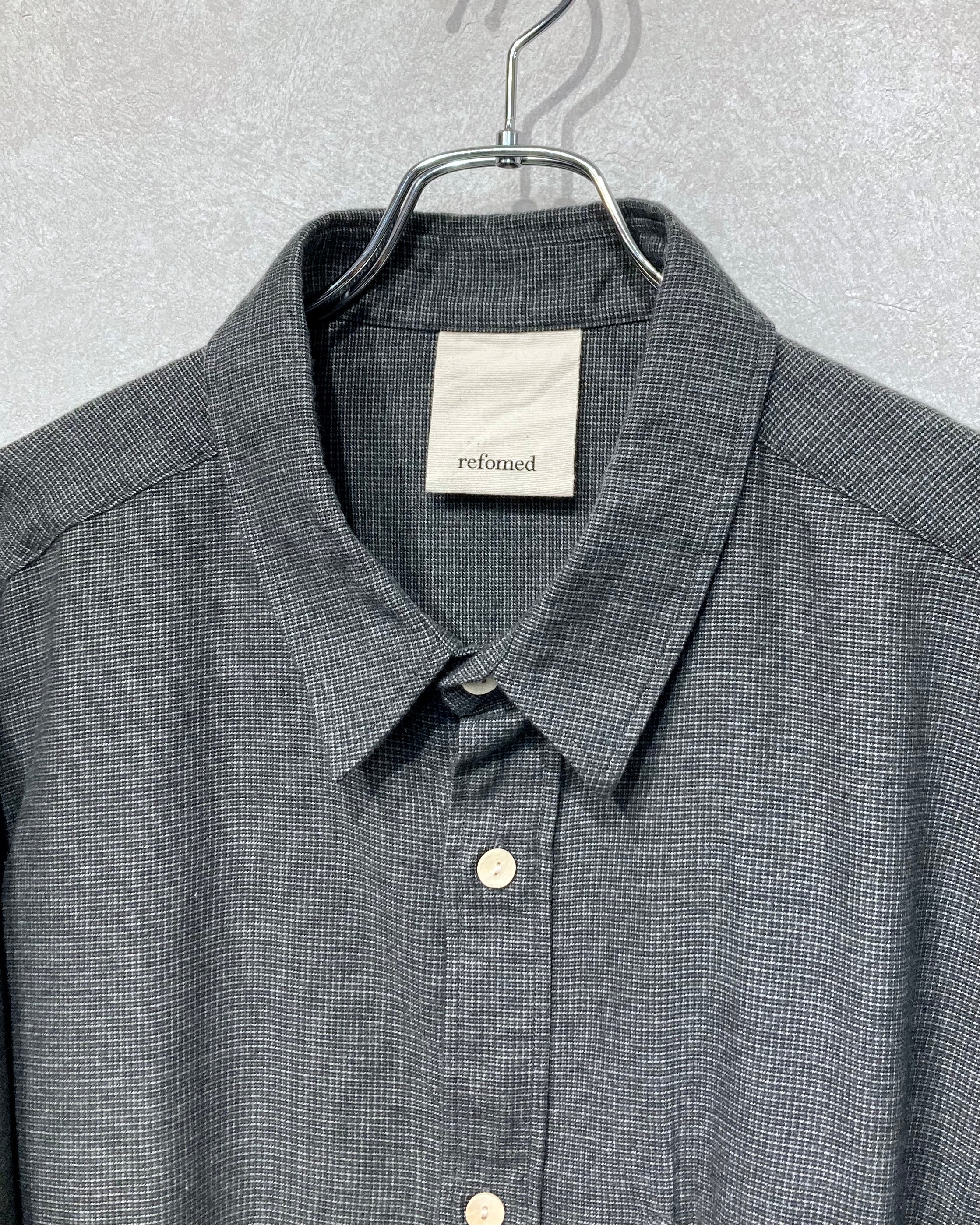 REFOMED / WRIST PATCH WIDE SHIRT "CHECK" - Charcoal