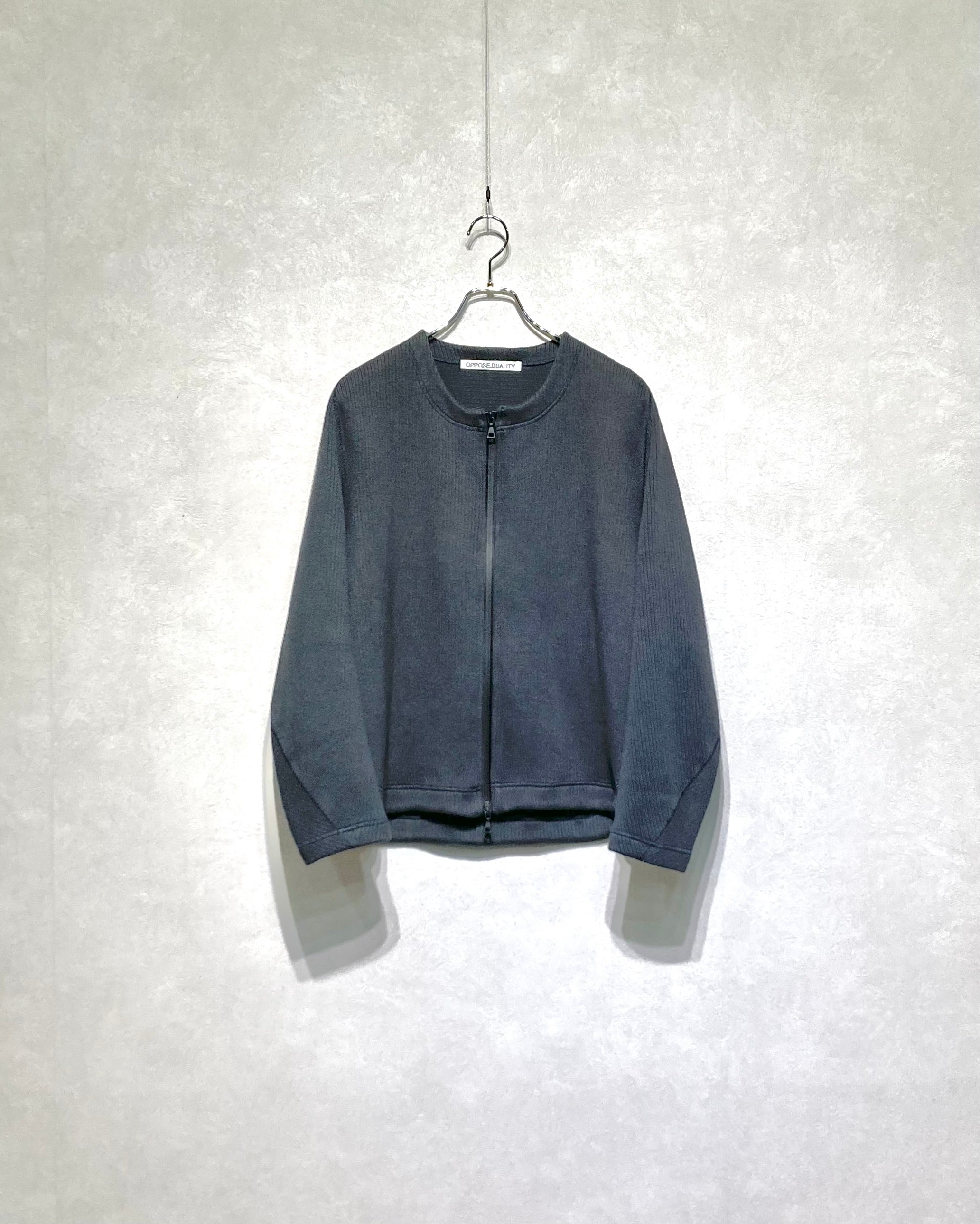 OPPOSE DUALITY / NO COLLAR RIB ZIP TOP - Black