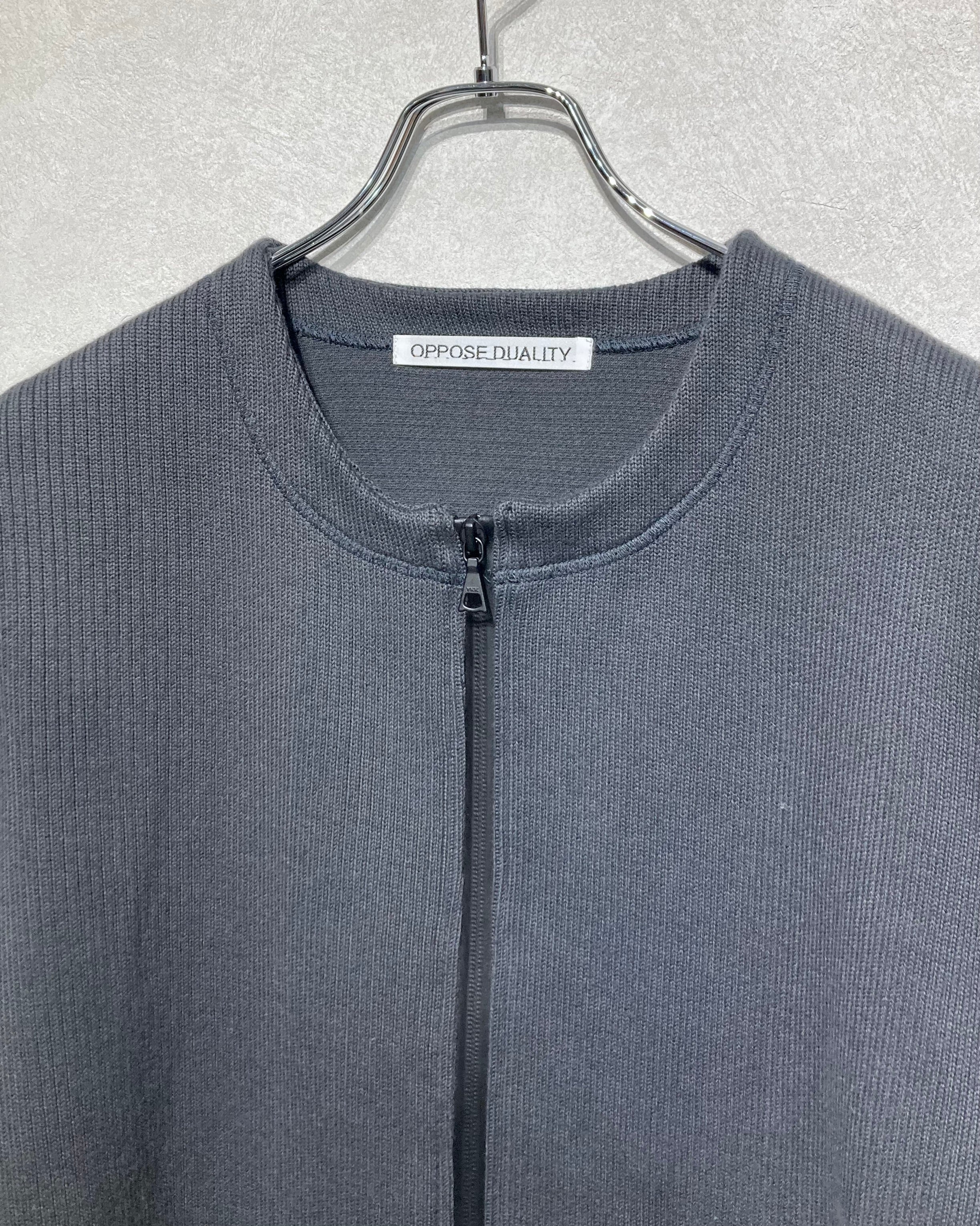 OPPOSE DUALITY / NO COLLAR RIB ZIP TOP - Black