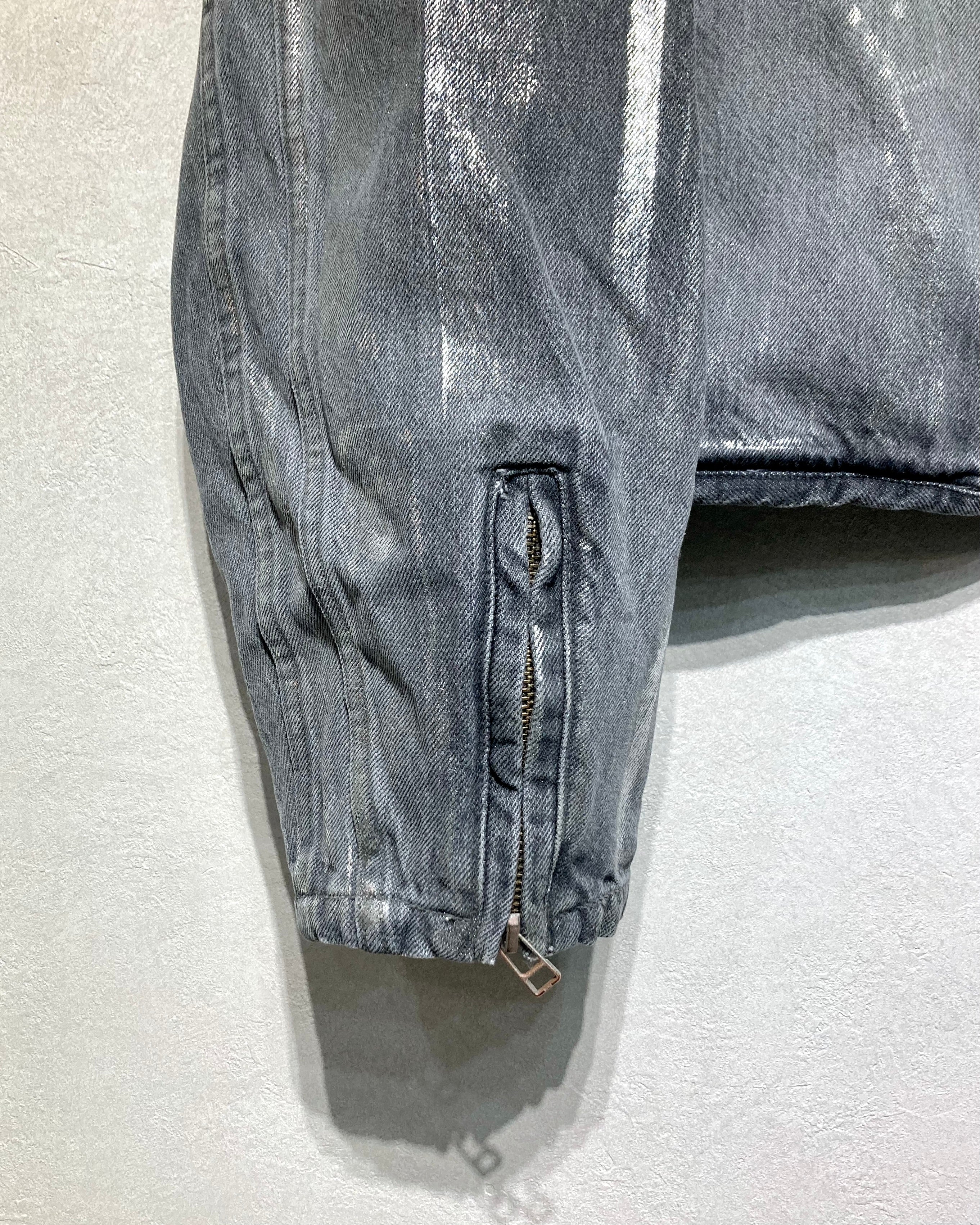 ROTOL / DOUBLE SEAMS RIDERS JACKET BLK FOIL PRINTING - Black