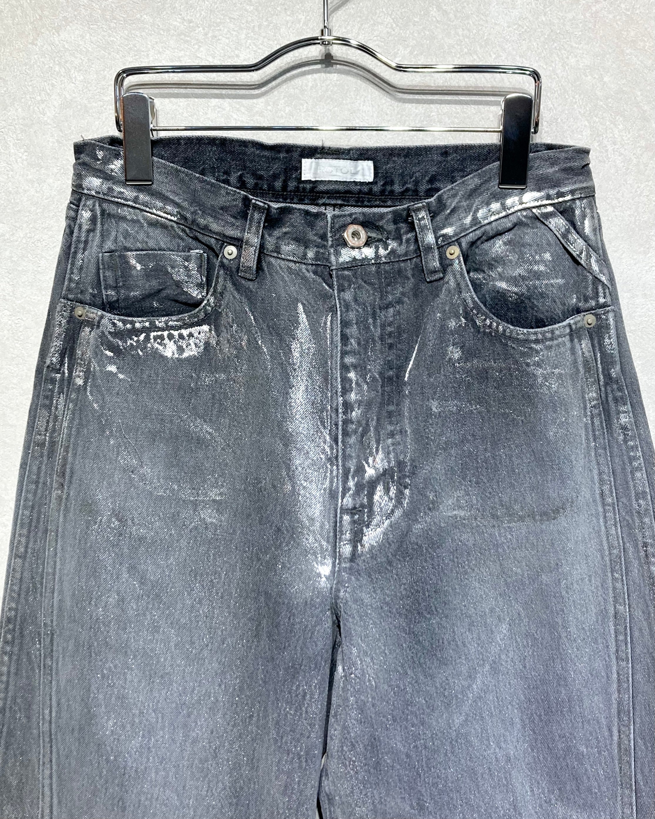 ROTOL / TRIPLE SEAMS 6P DENIM WIDE FOIL PRINTING - Black