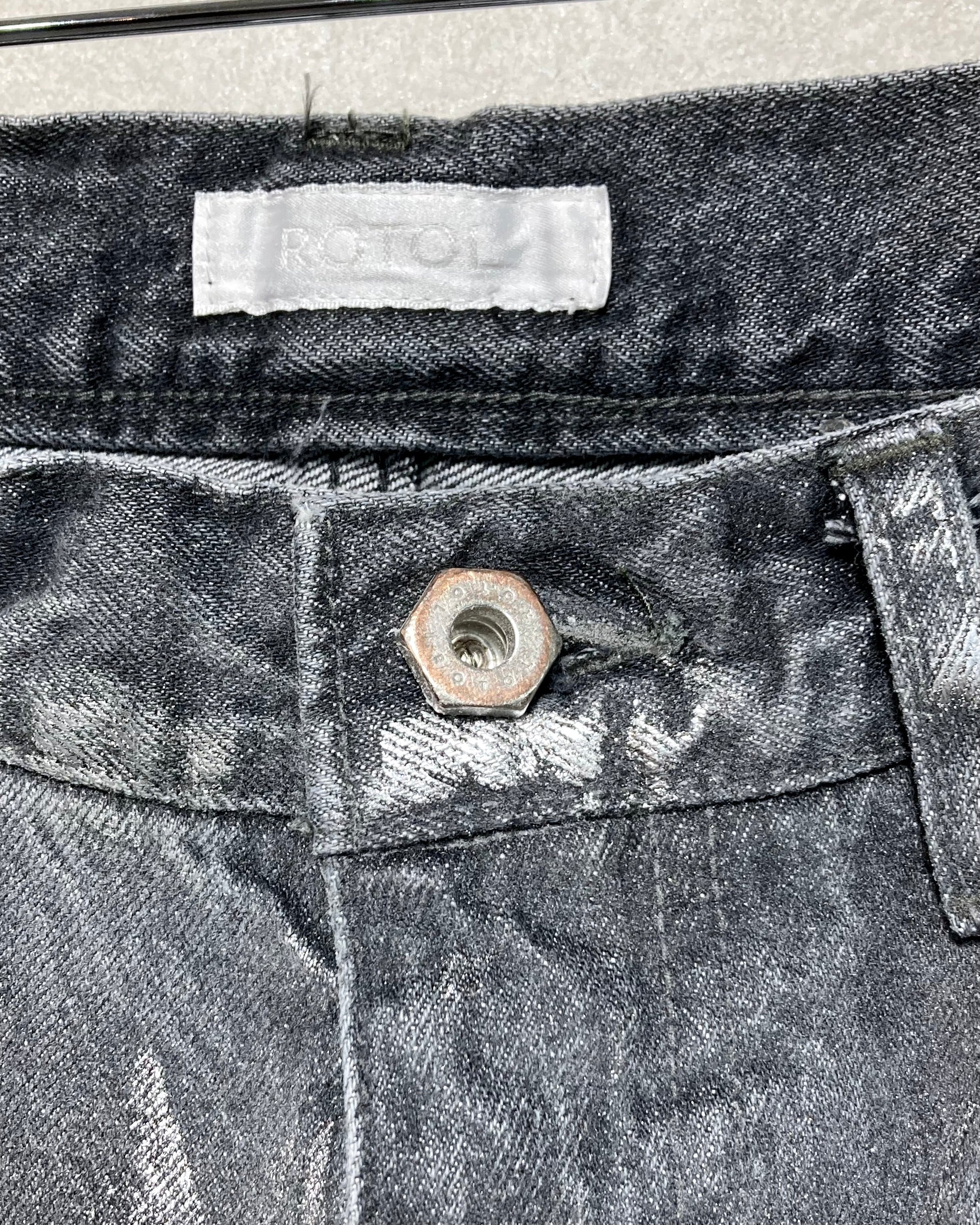 ROTOL / TRIPLE SEAMS 6P DENIM WIDE FOIL PRINTING - Black