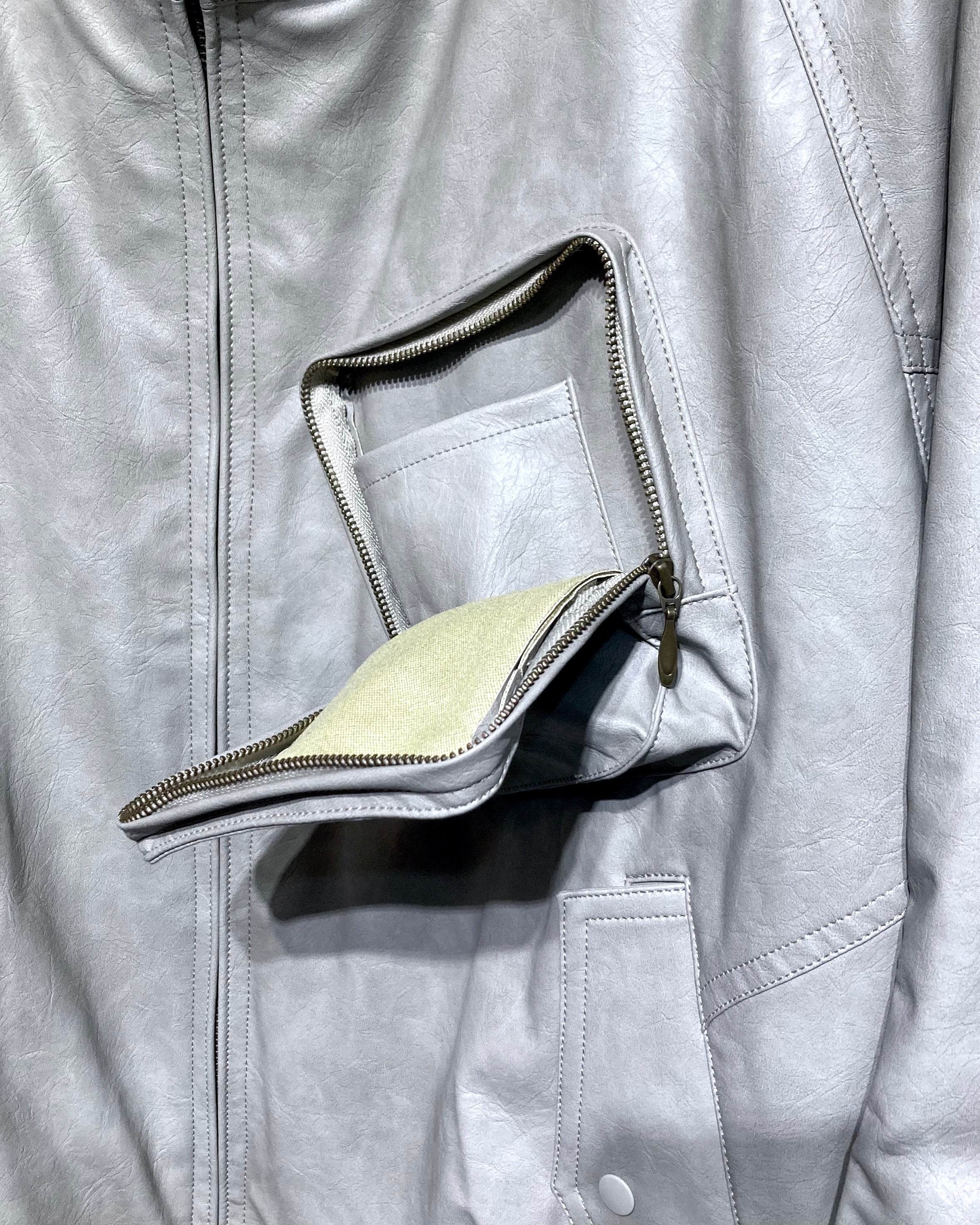 ABELIA EDOWARD GOUCHA / MOM BIKER JACKET - Gray