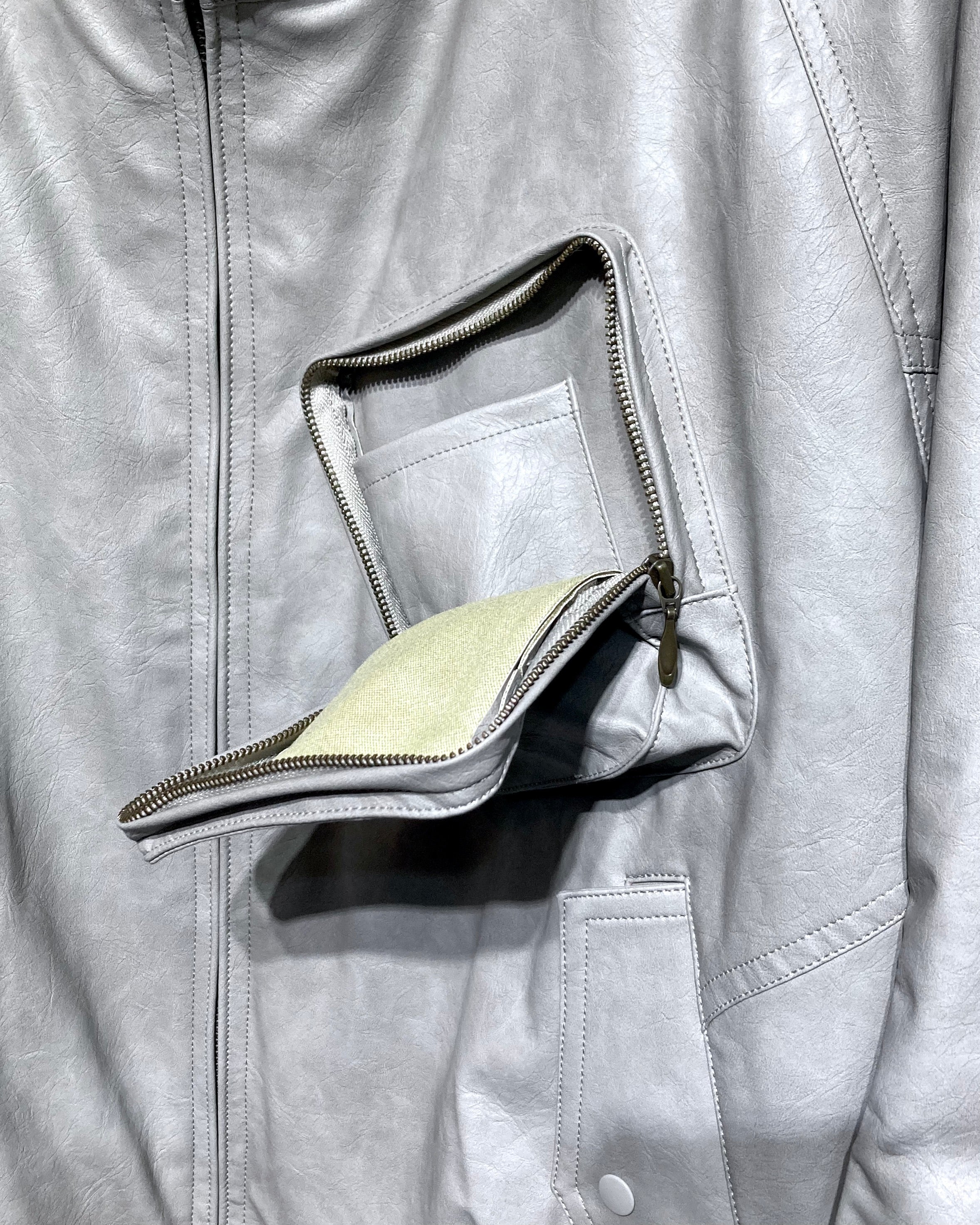 ABELIA EDOWARD GOUCHA / MOM BIKER JACKET - Gray