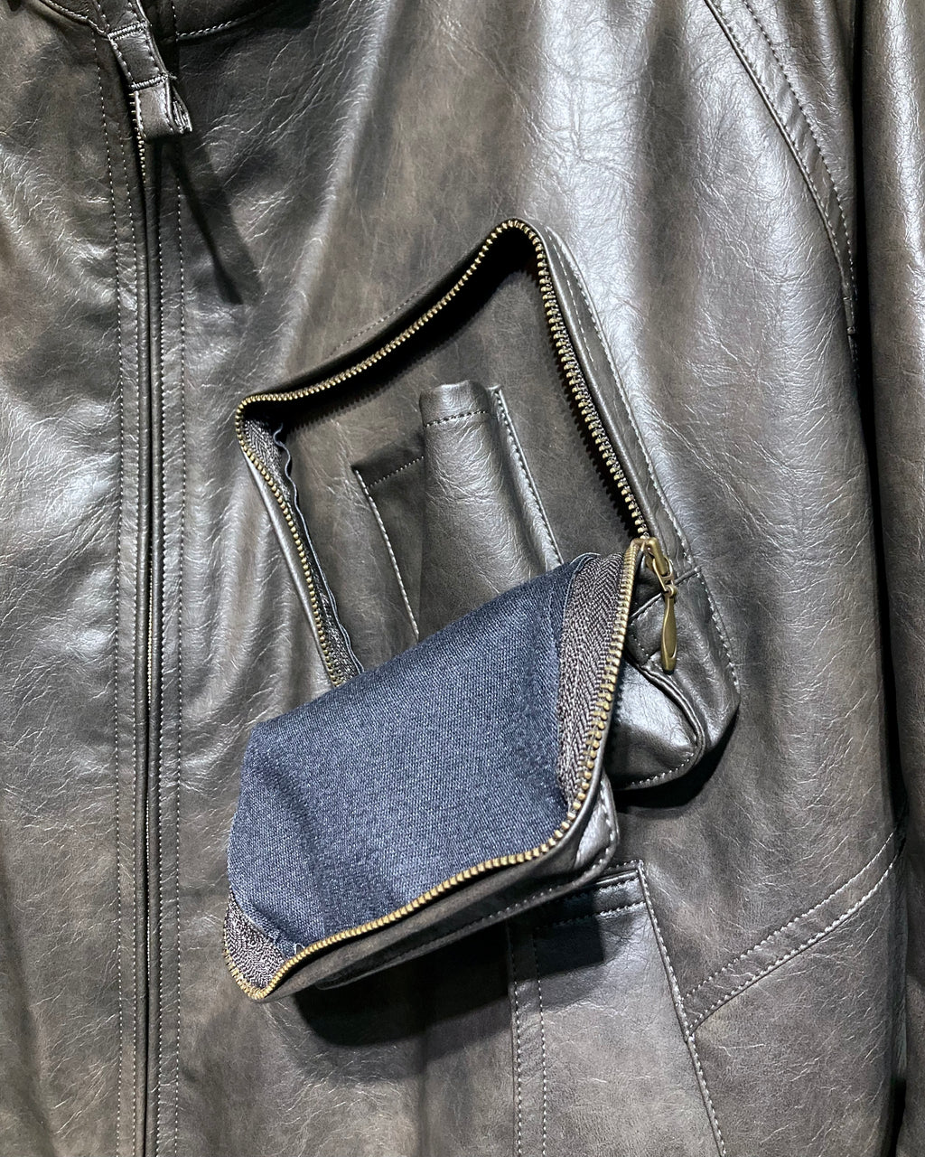 ABELIA EDOWARD GOUCHA / MOM BIKER JACKET - Charcoal