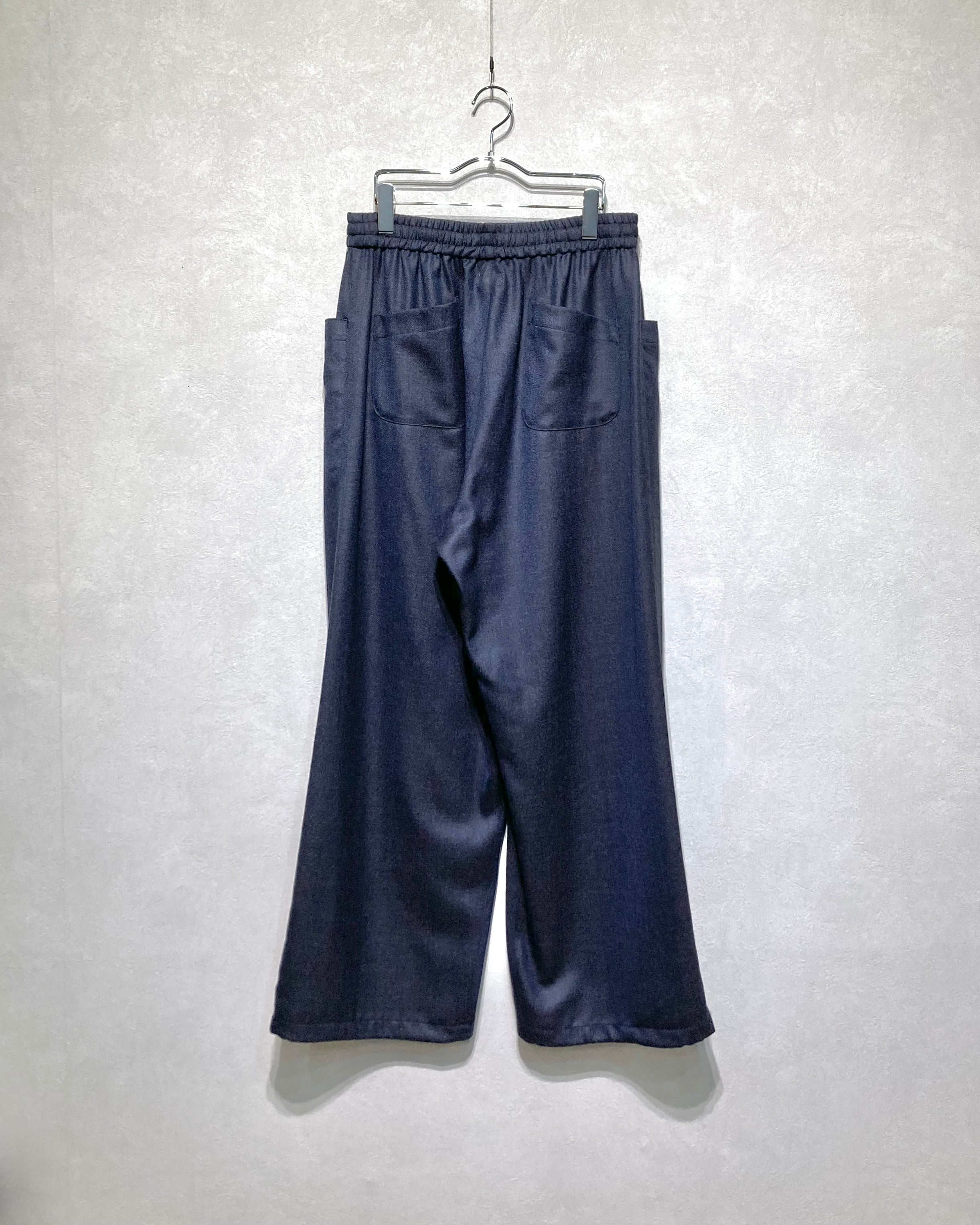 CALL / WIDE WOOL TROUSERS - Navy