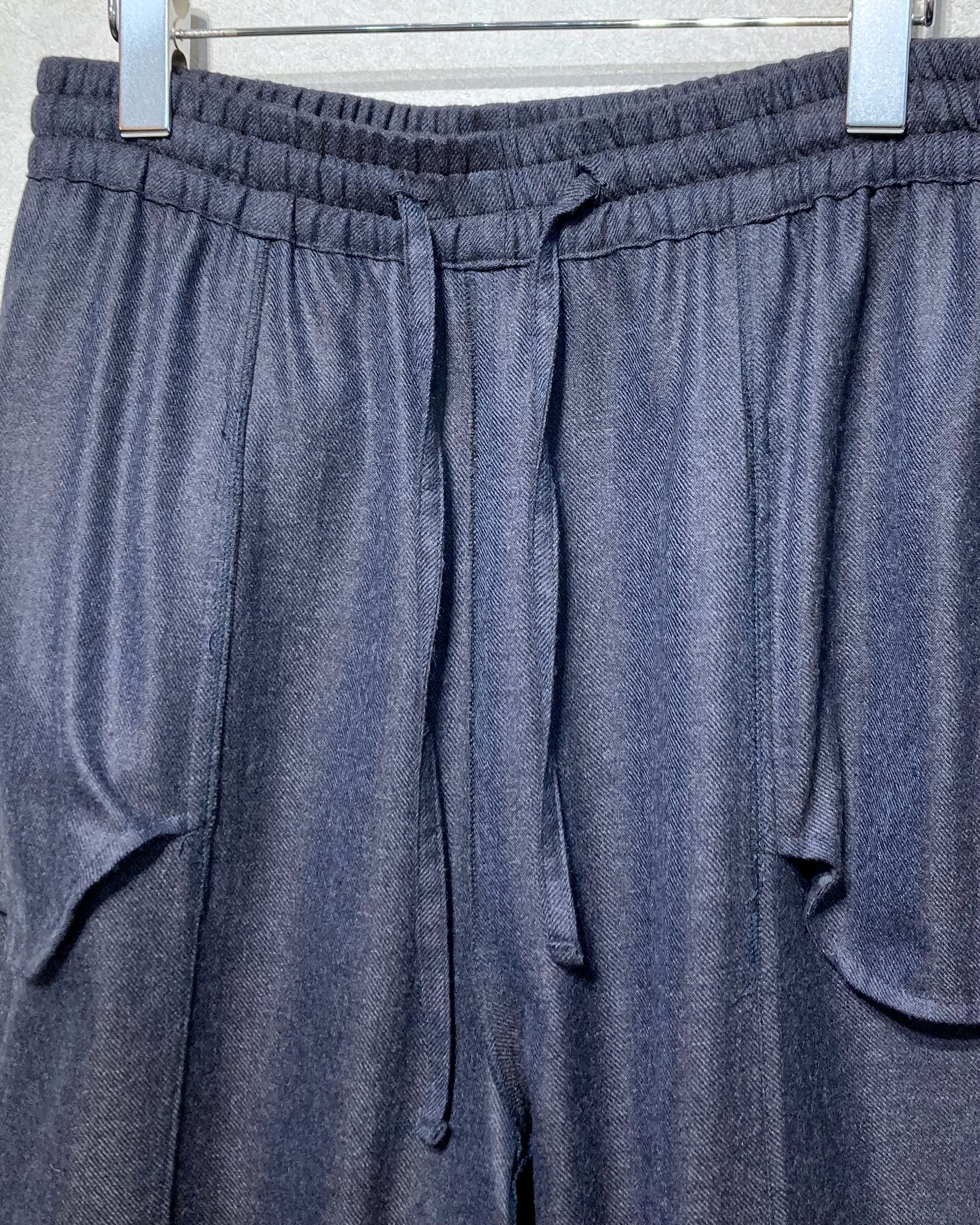 CALL / WIDE WOOL TROUSERS - Navy