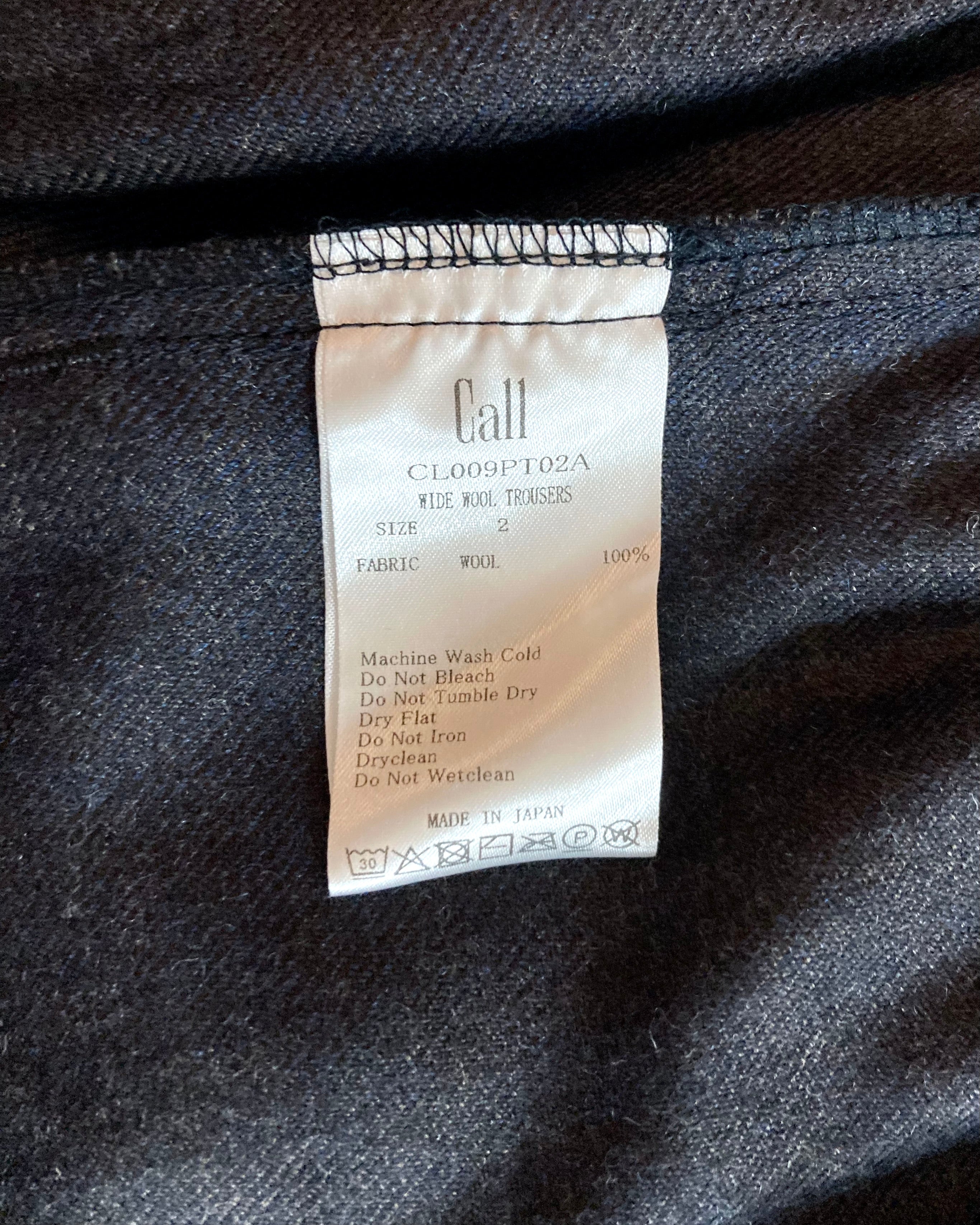 CALL / WIDE WOOL TROUSERS - Navy