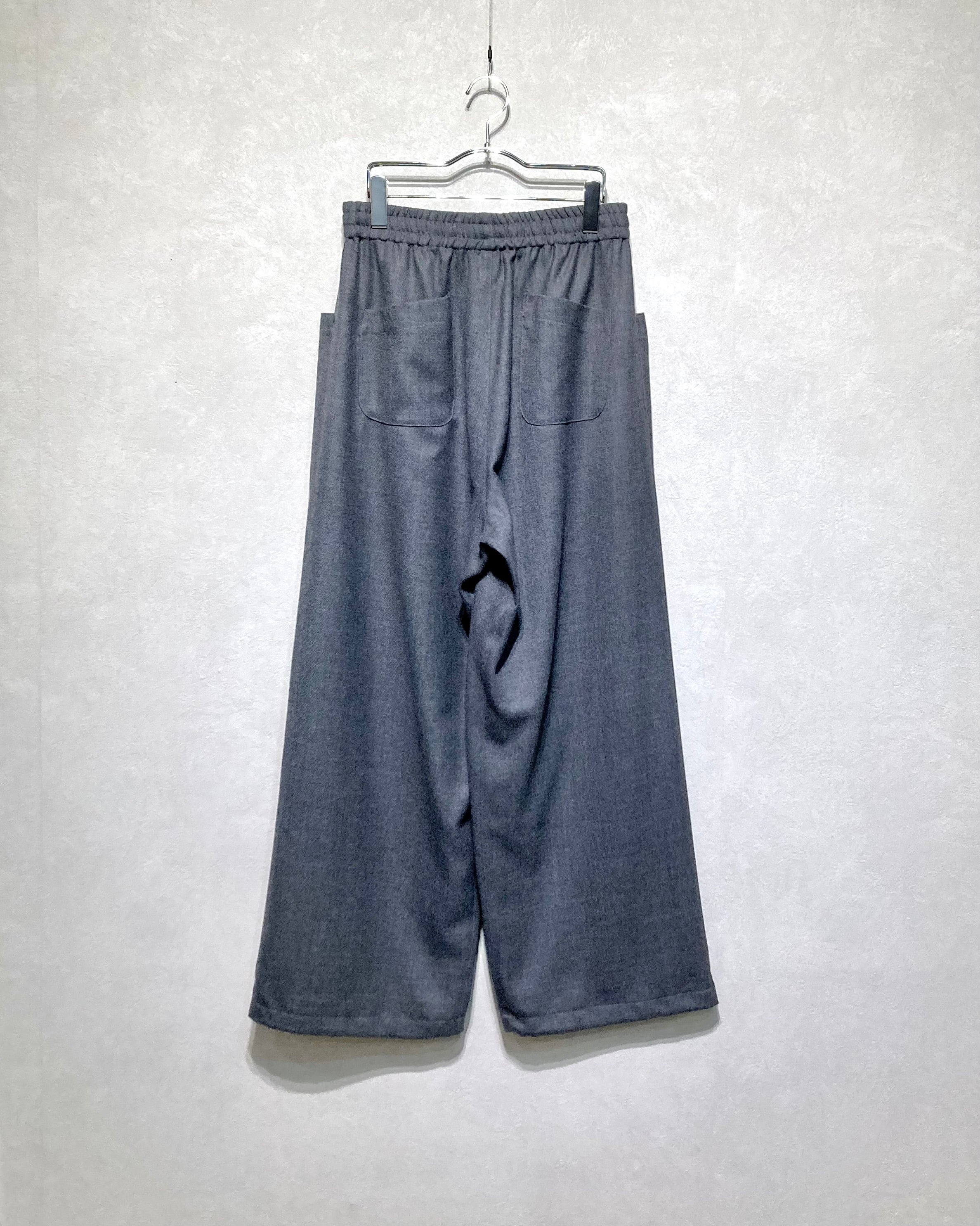 CALL / WIDE WOOL TROUSERS - Gray