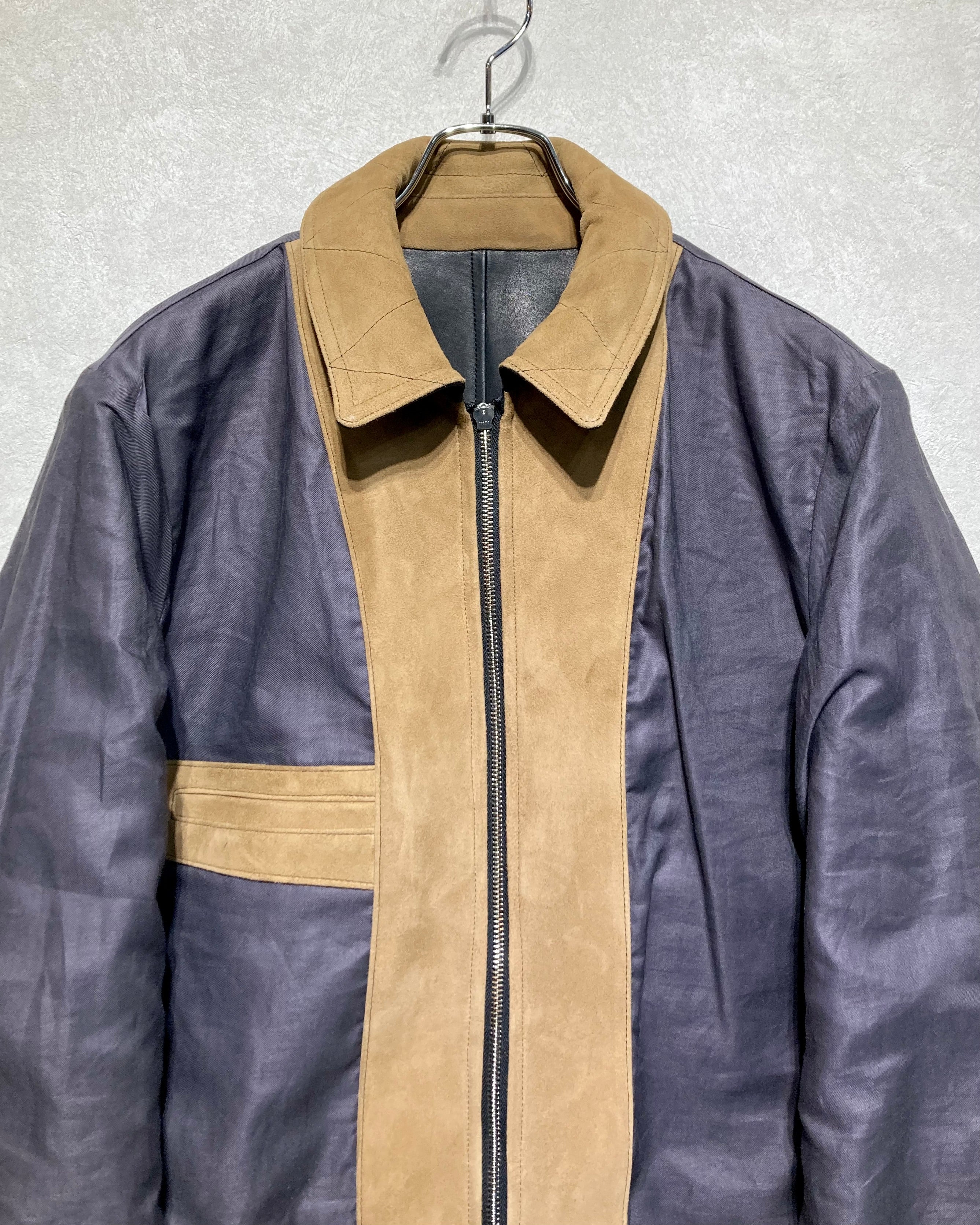 CALL / ZIP-UP LEATHER BLOUSON - Black