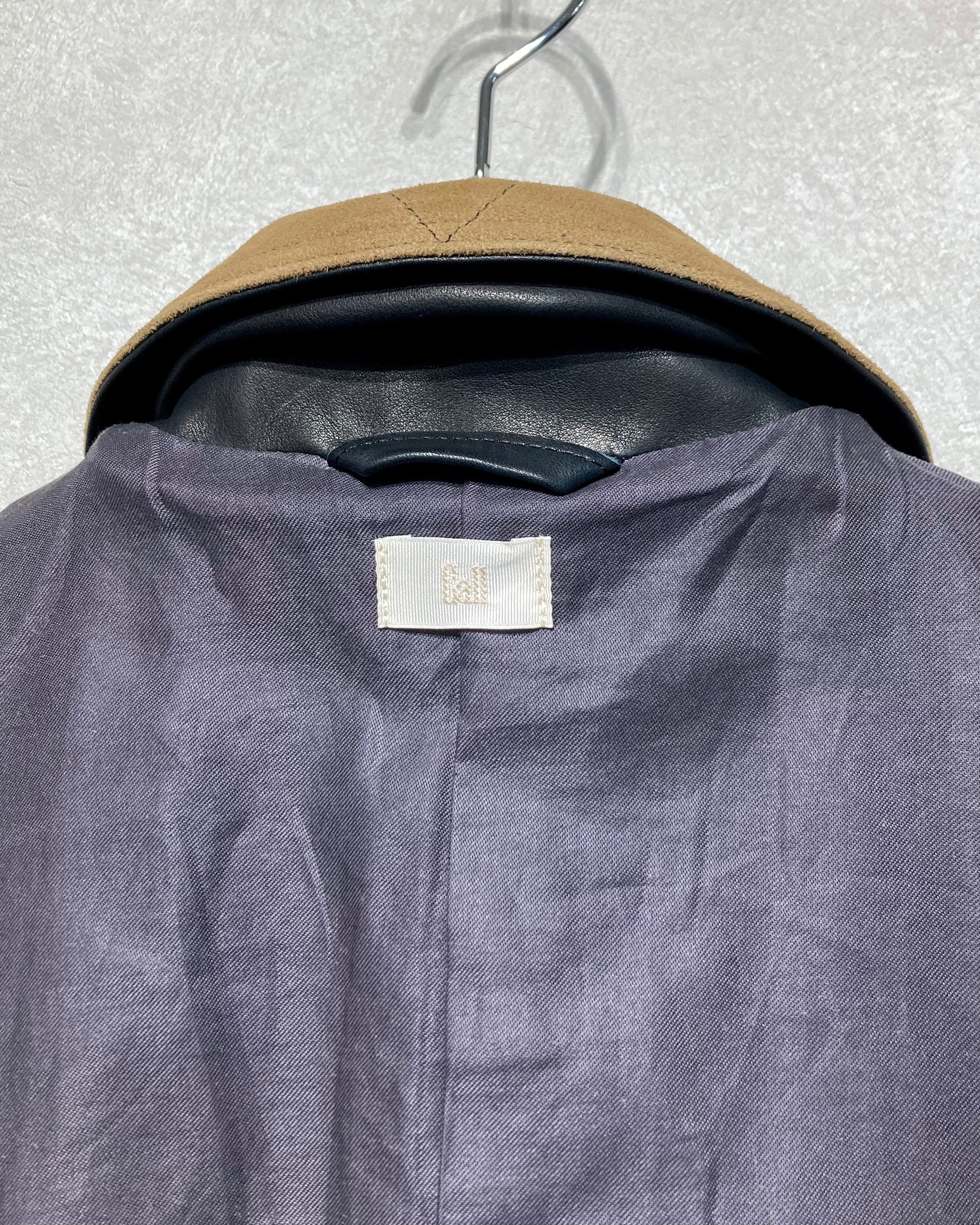 CALL / ZIP-UP LEATHER BLOUSON - Black