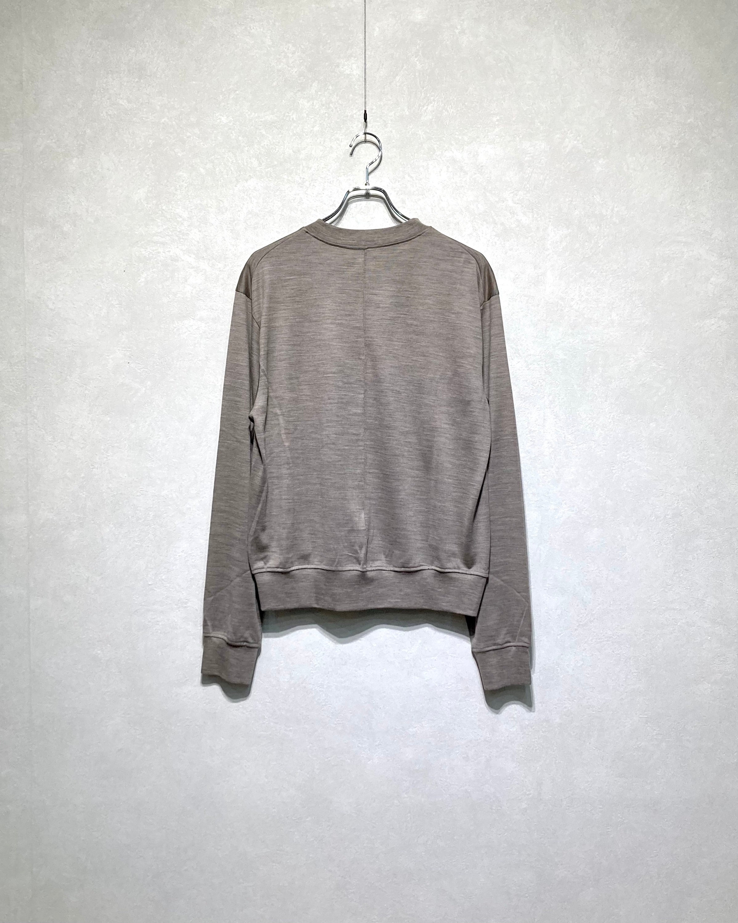 CALL / WOOL V-NECK L/S TEE - Beige