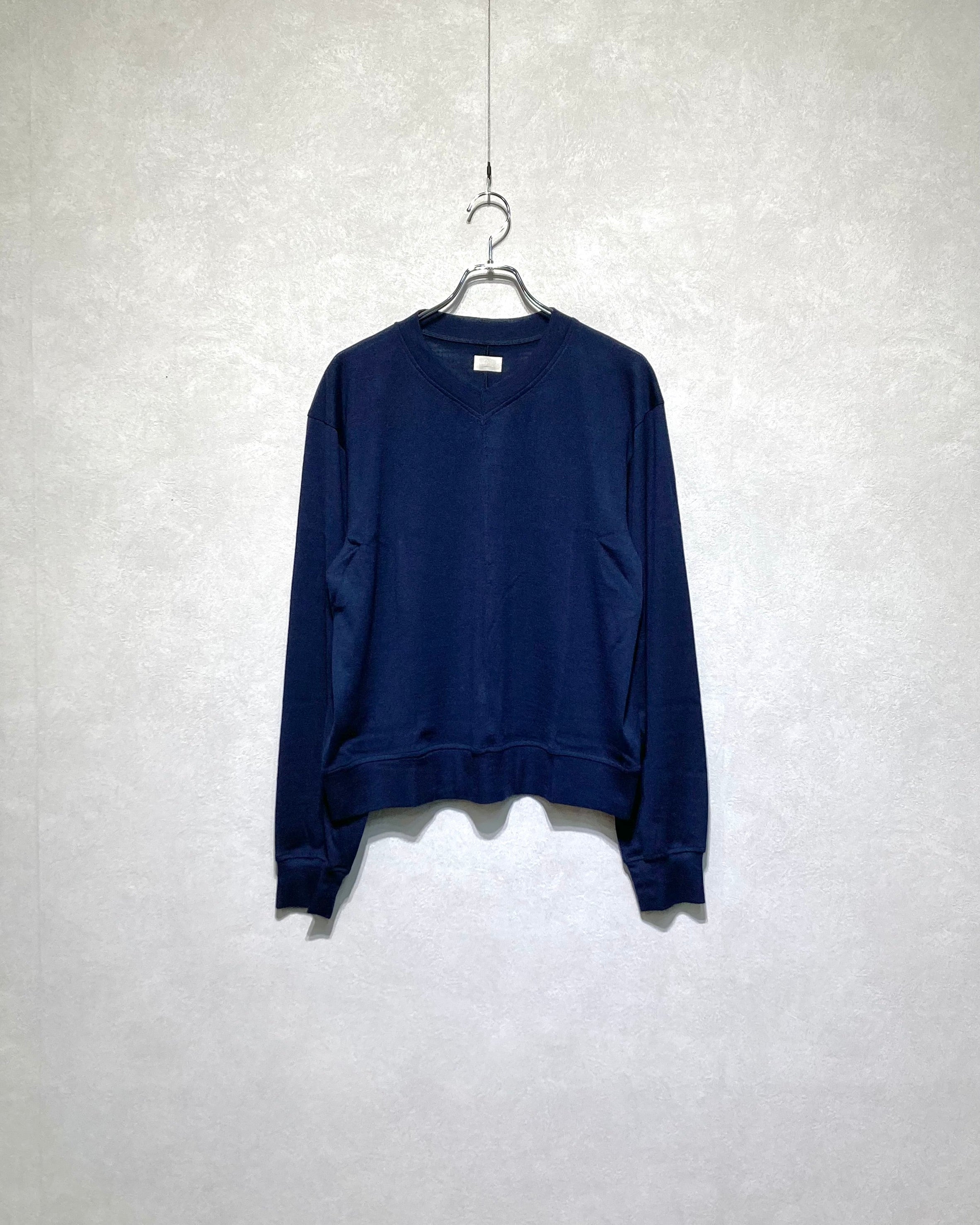 CALL / WOOL V-NECK L/S TEE - Navy