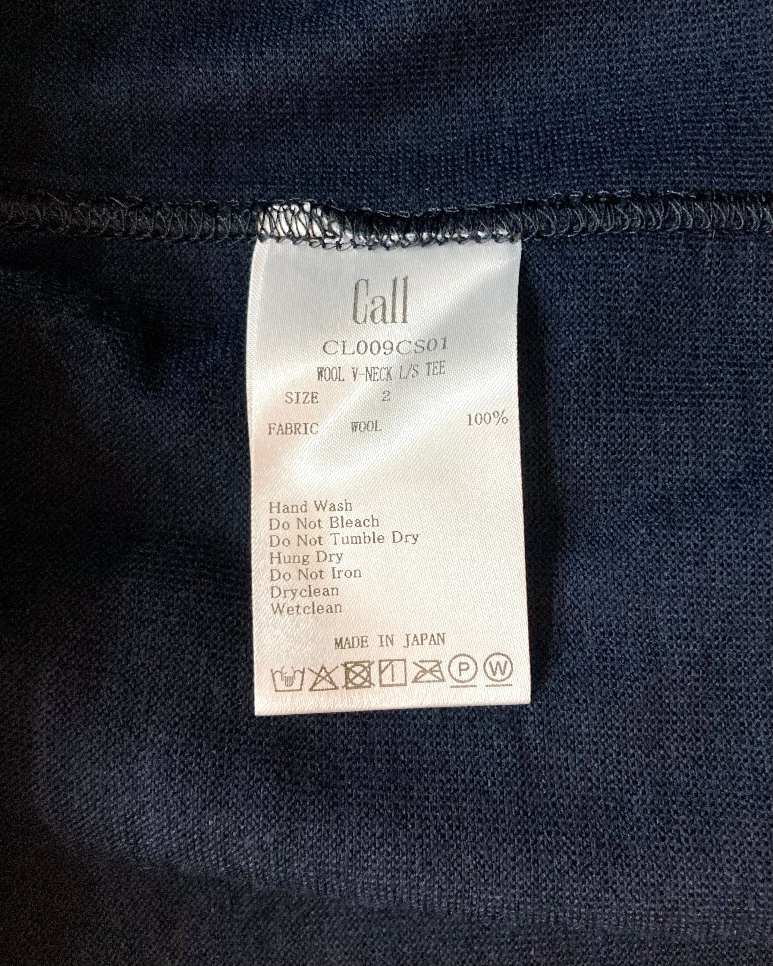 CALL / WOOL V-NECK L/S TEE - Navy