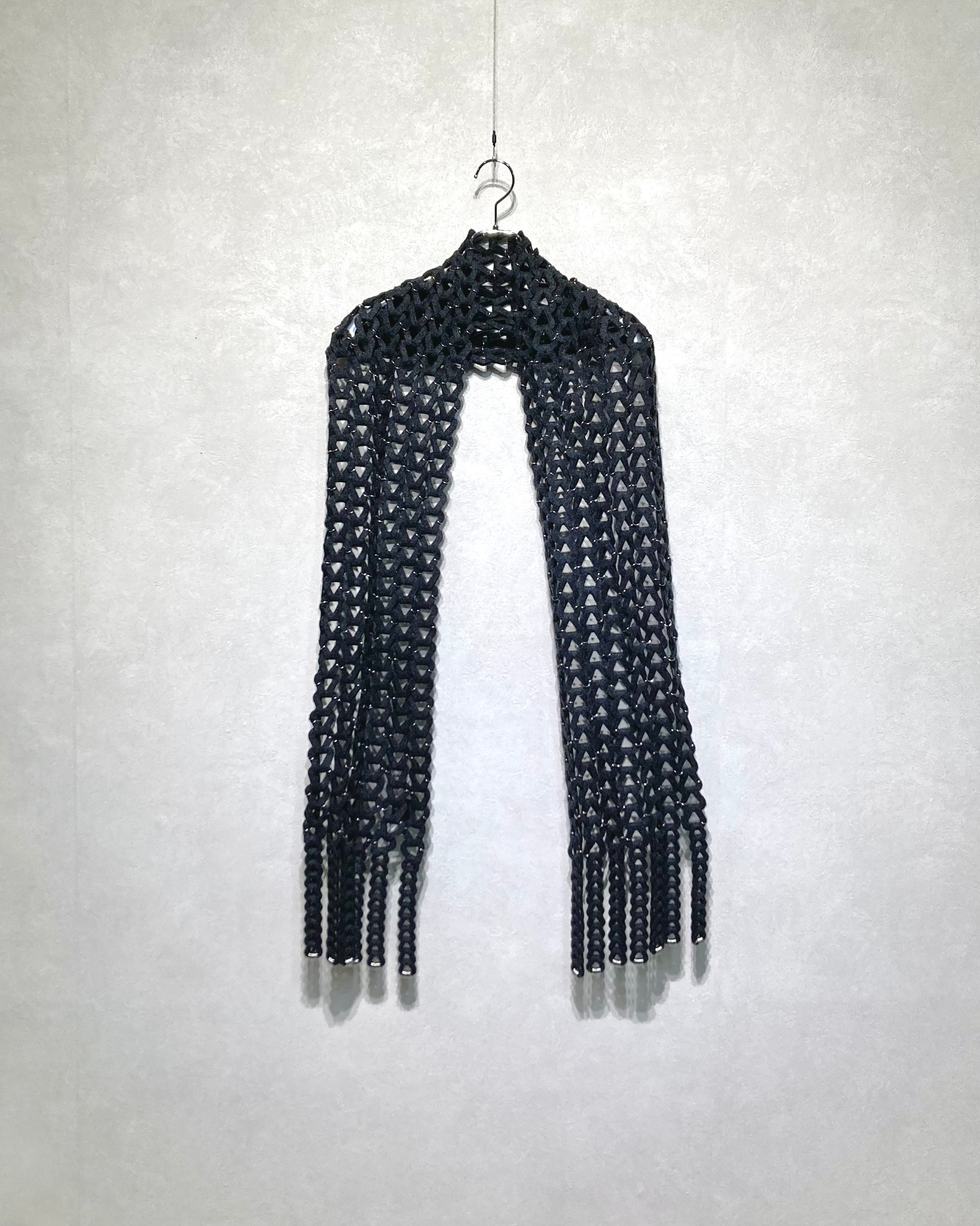 OPPOSE DUALITY / MELTON SNAKE SCARF - Black