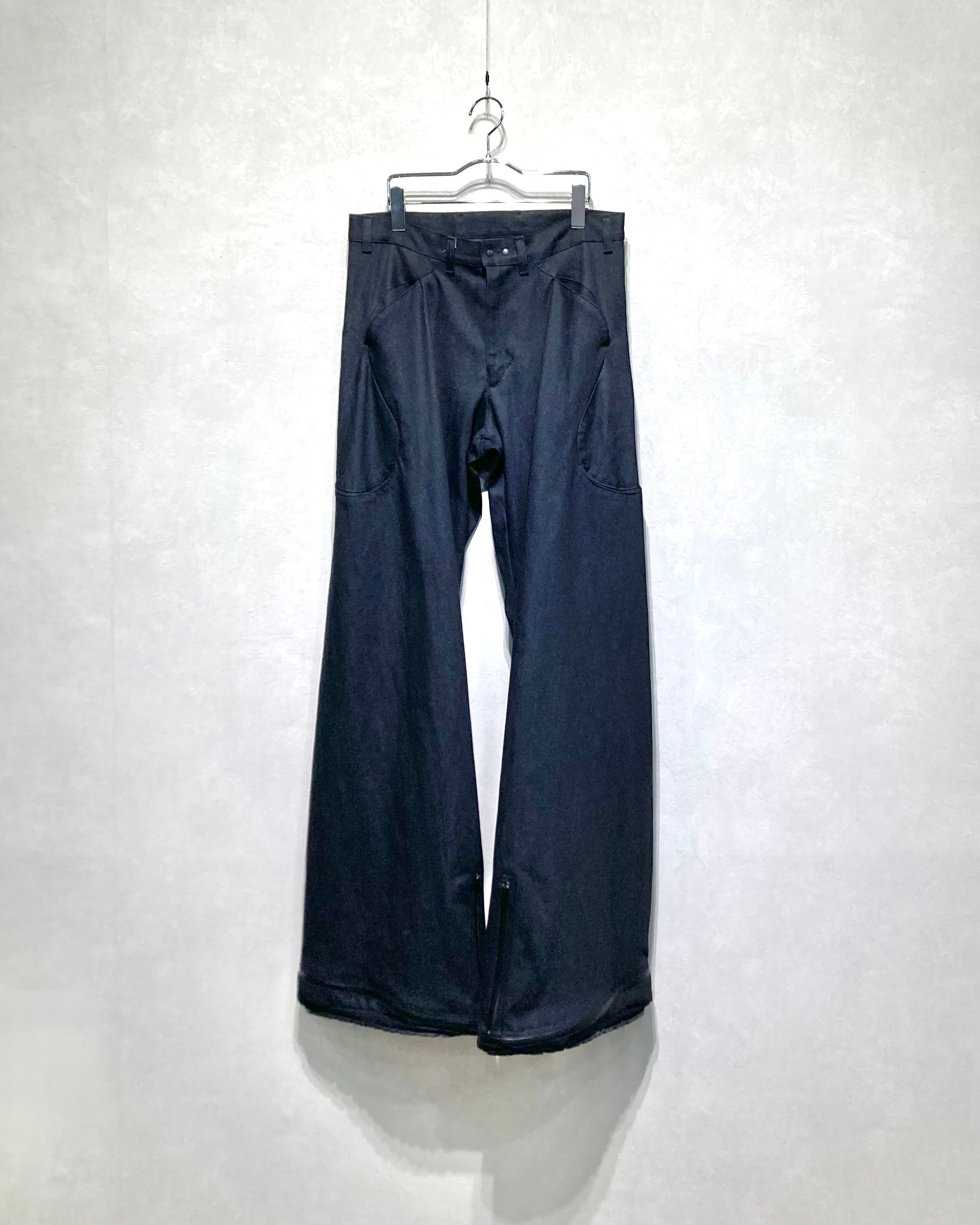 OPPOSE DUALITY / 6POCKET SUB ONG VIBRAM DENIM TROUSERS - Blackgray