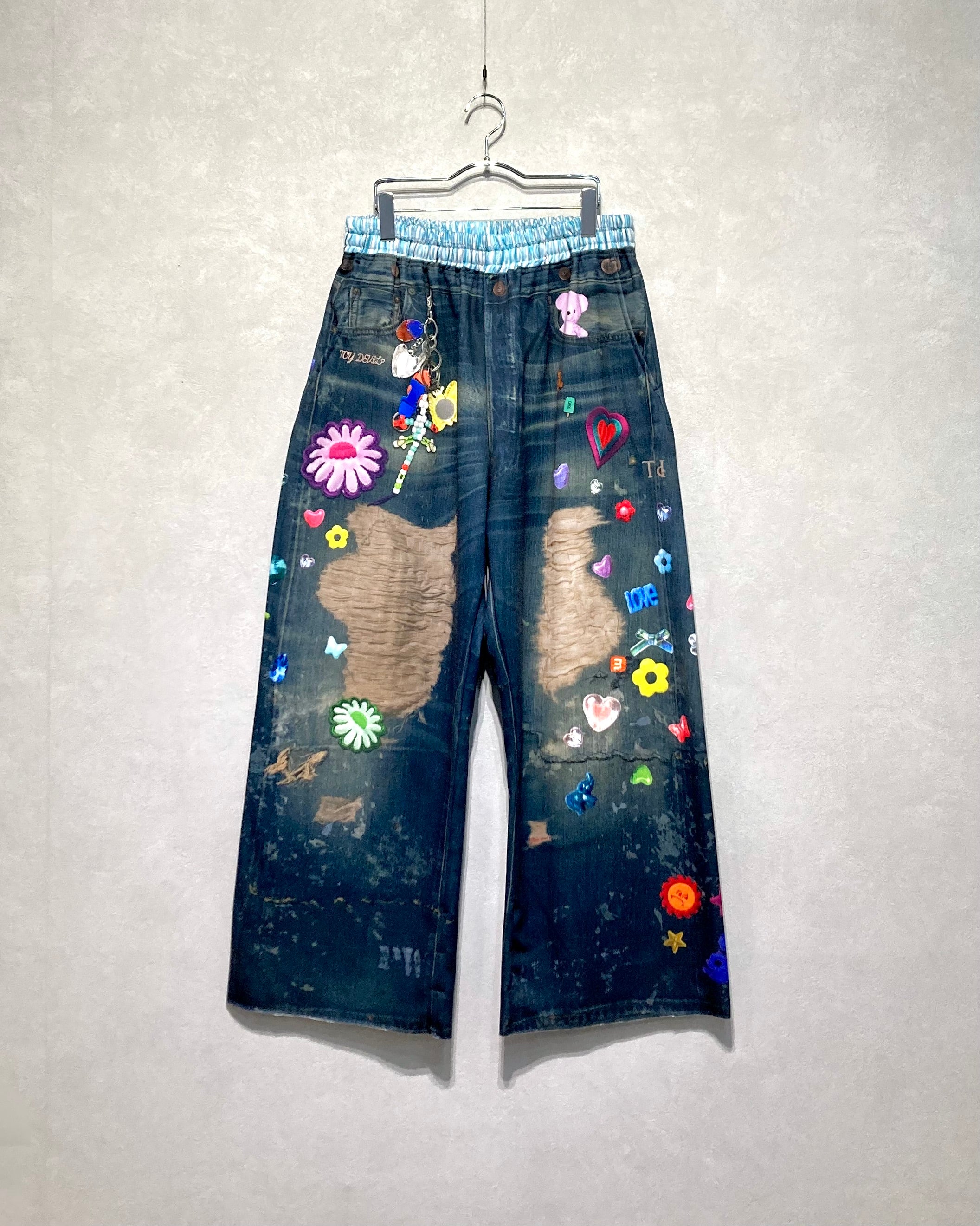 TOY DEVIL / TRANSFER PRINT SWEAT PANTS DENIM