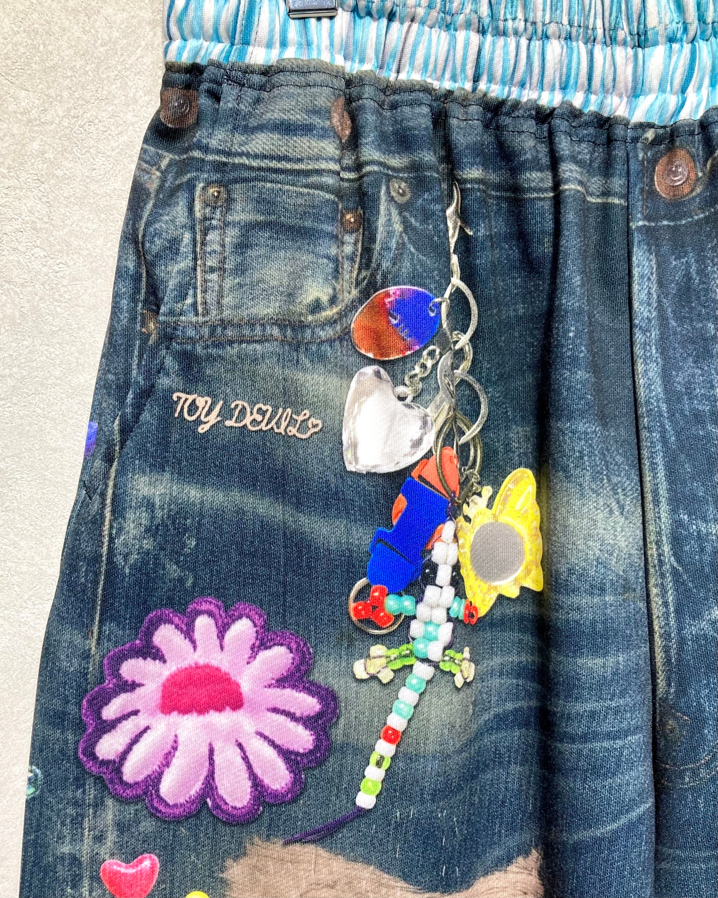 TOY DEVIL / TRANSFER PRINT SWEAT PANTS DENIM