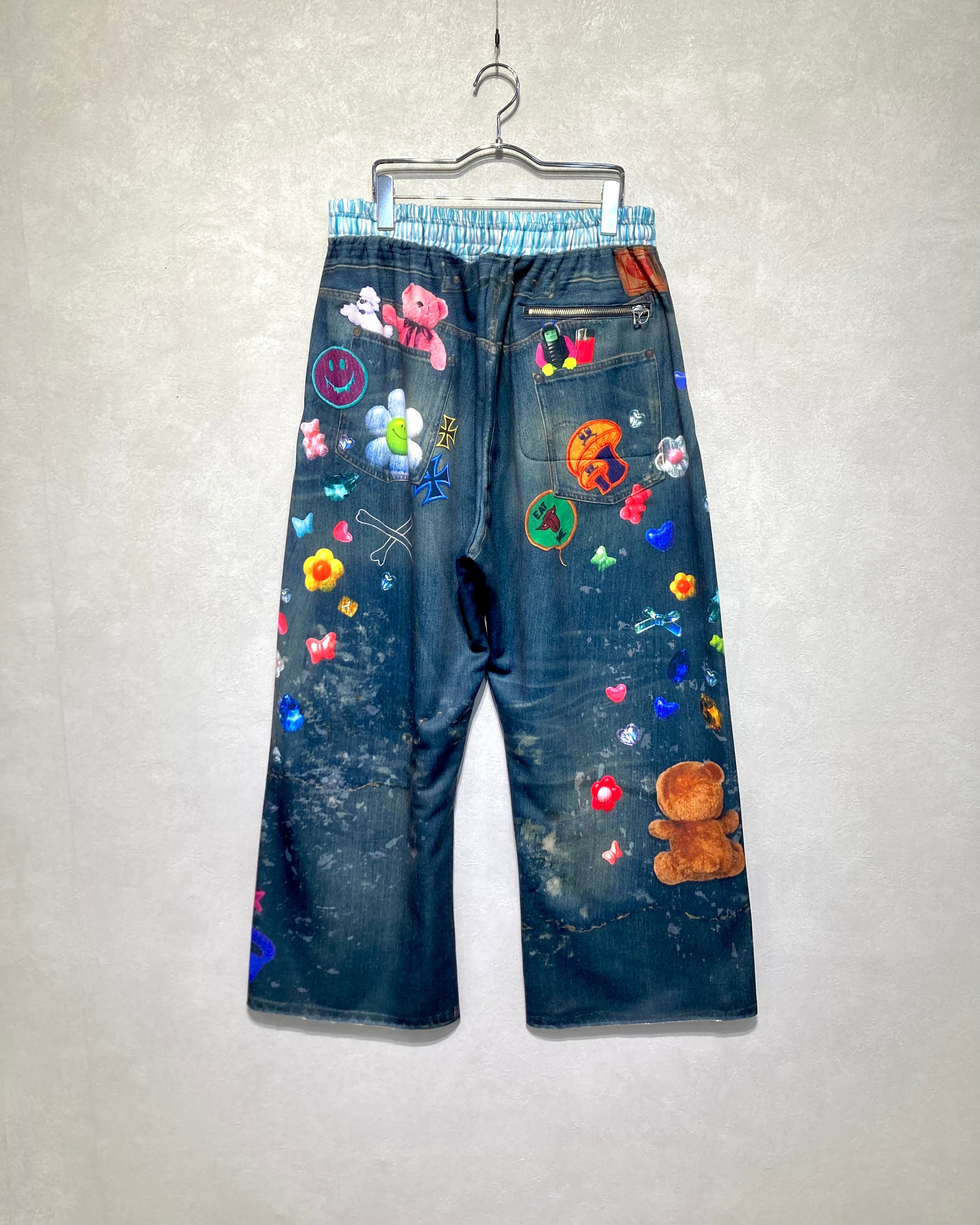 TOY DEVIL / TRANSFER PRINT SWEAT PANTS DENIM