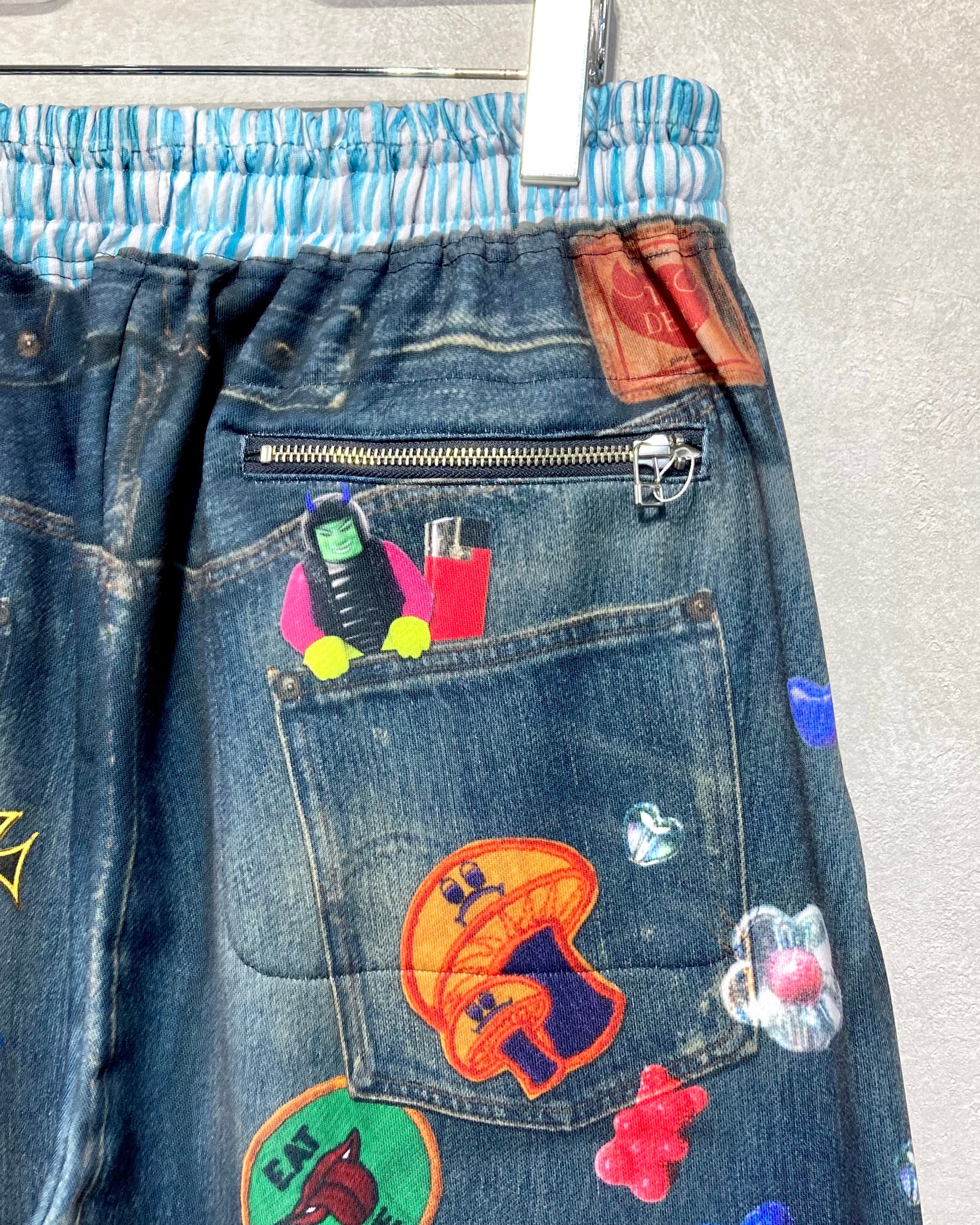 TOY DEVIL / TRANSFER PRINT SWEAT PANTS DENIM