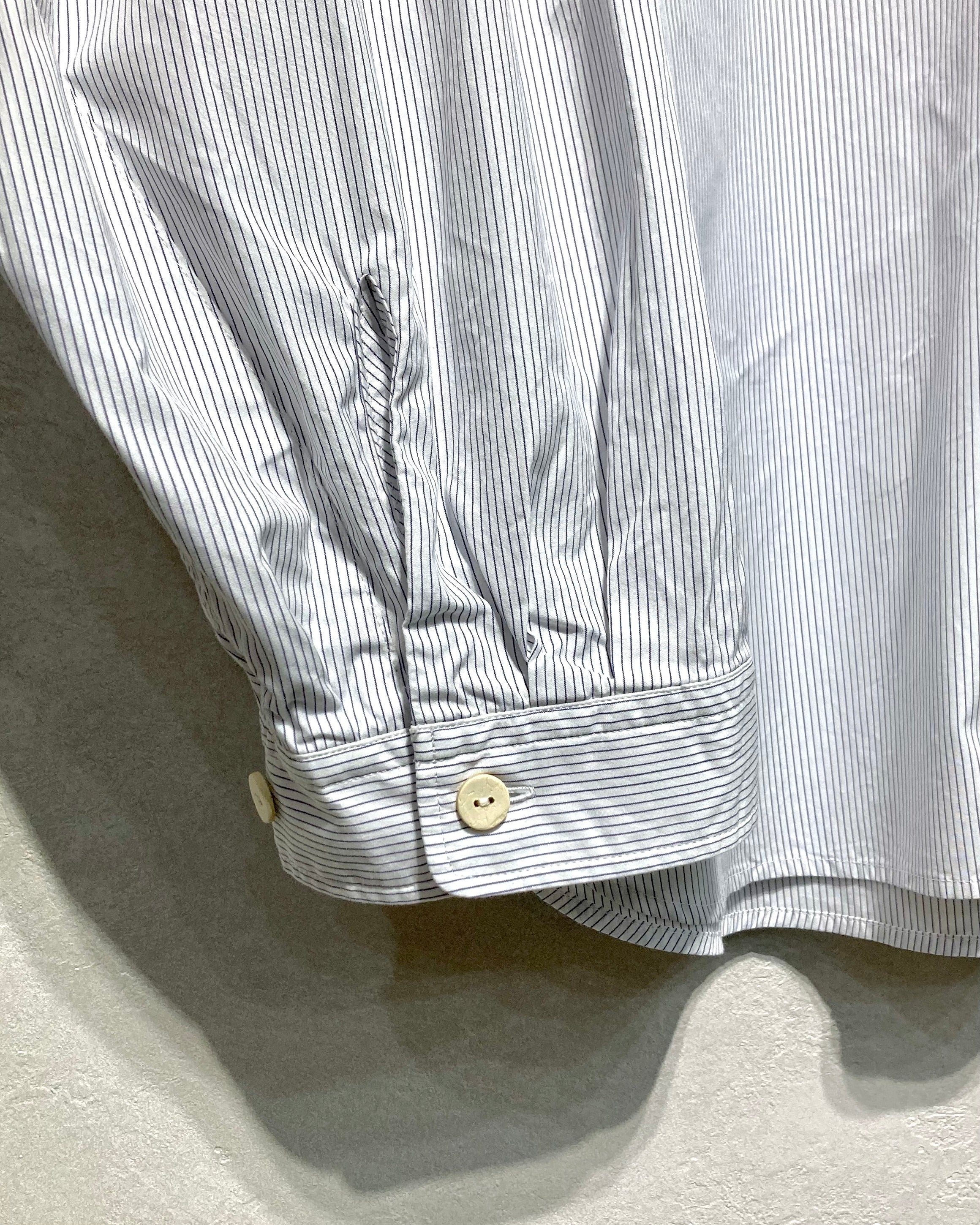 REFOMED / WRIST PATCH WIDE SHIRT "STRIPE" - White