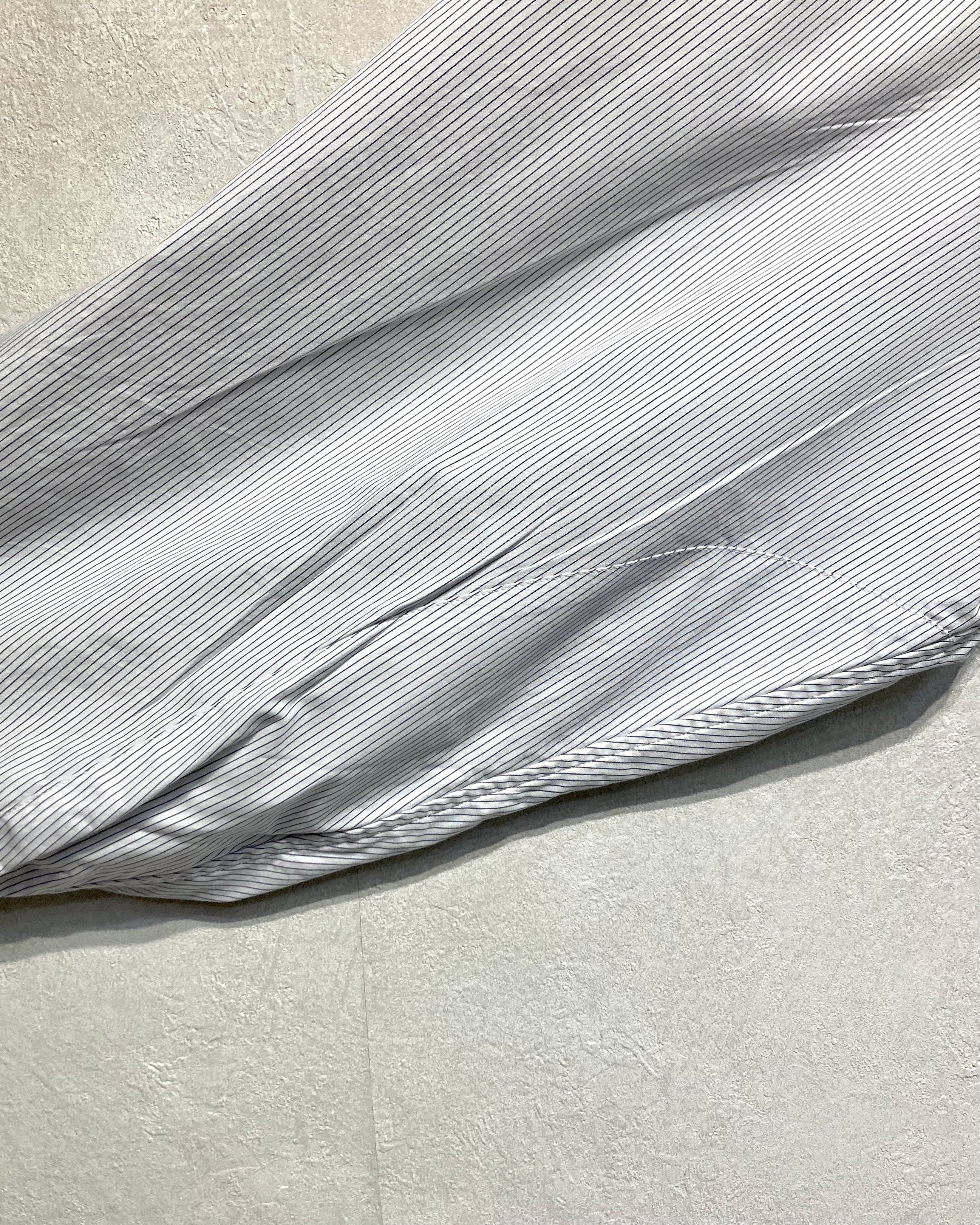 REFOMED / WRIST PATCH WIDE SHIRT "STRIPE" - White