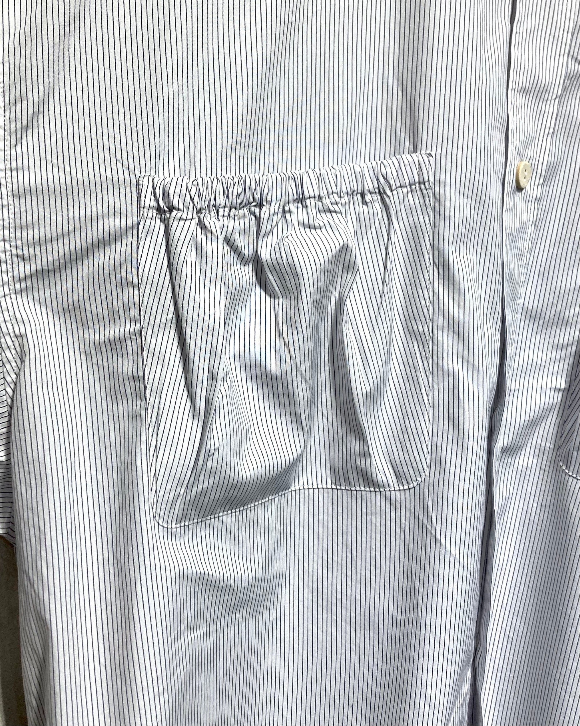 REFOMED / WRIST PATCH WIDE SHIRT "STRIPE" - White