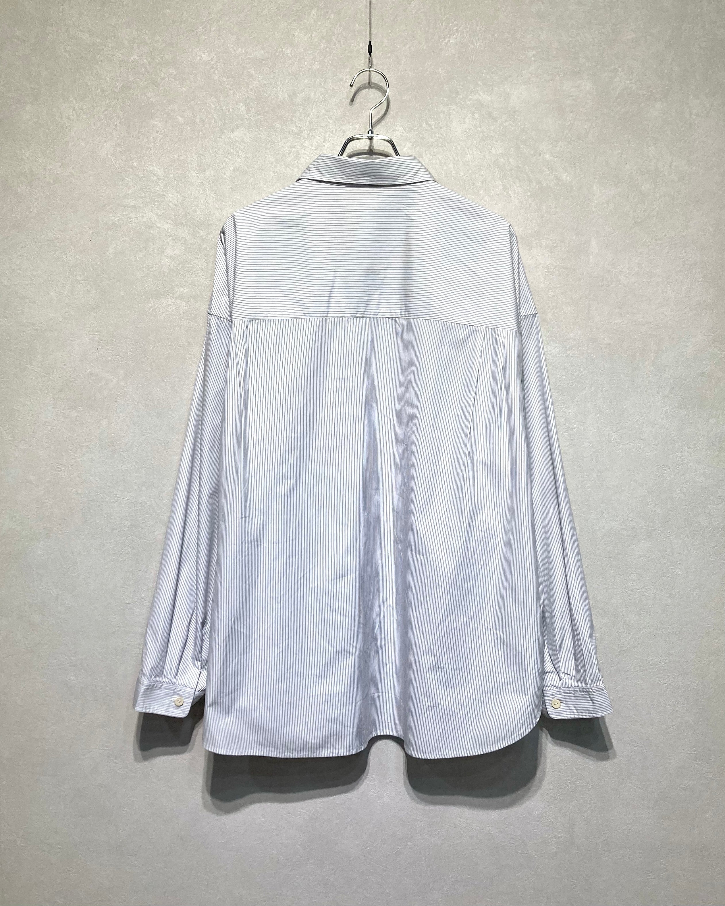 REFOMED / WRIST PATCH WIDE SHIRT "STRIPE" - White