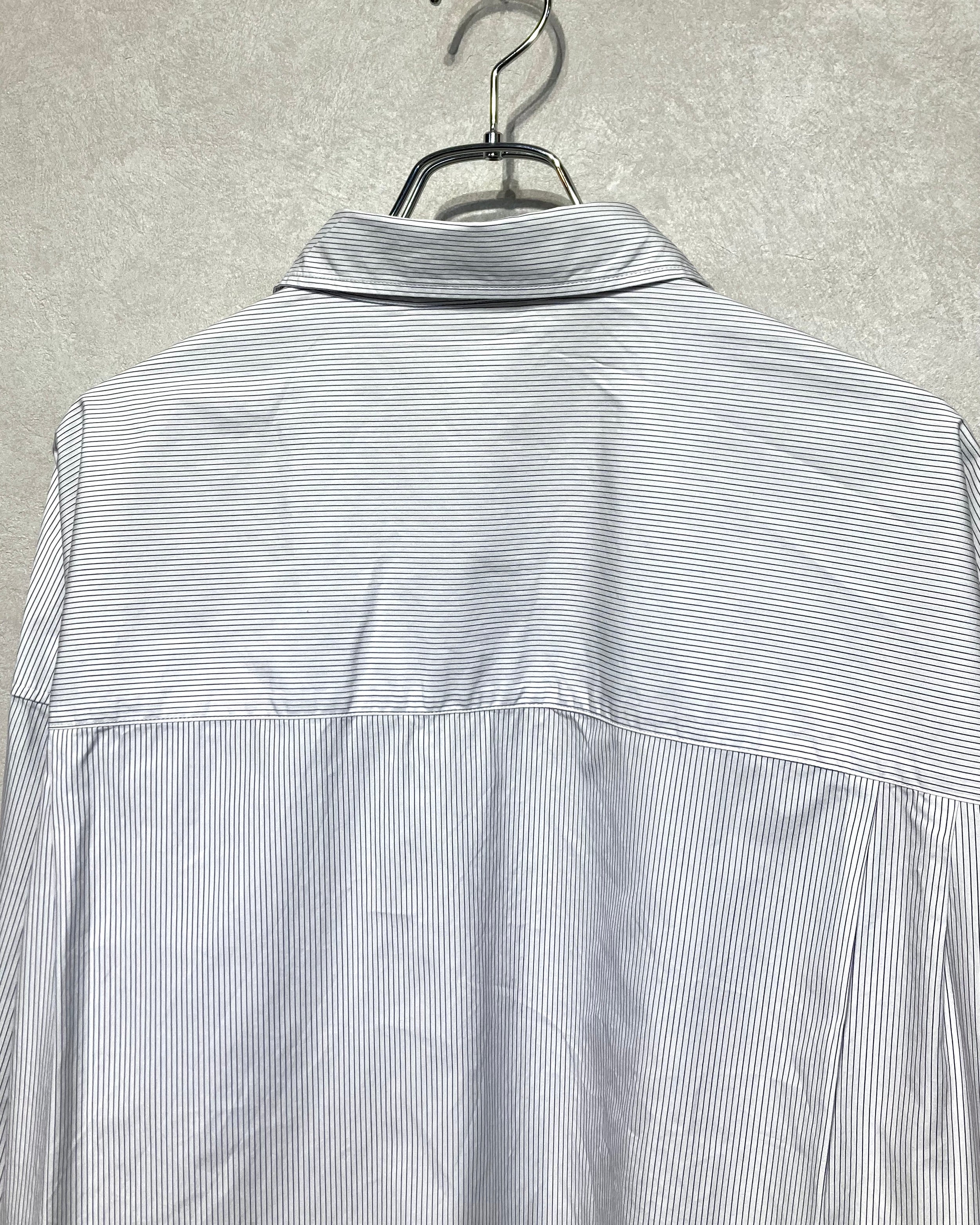 REFOMED / WRIST PATCH WIDE SHIRT "STRIPE" - White