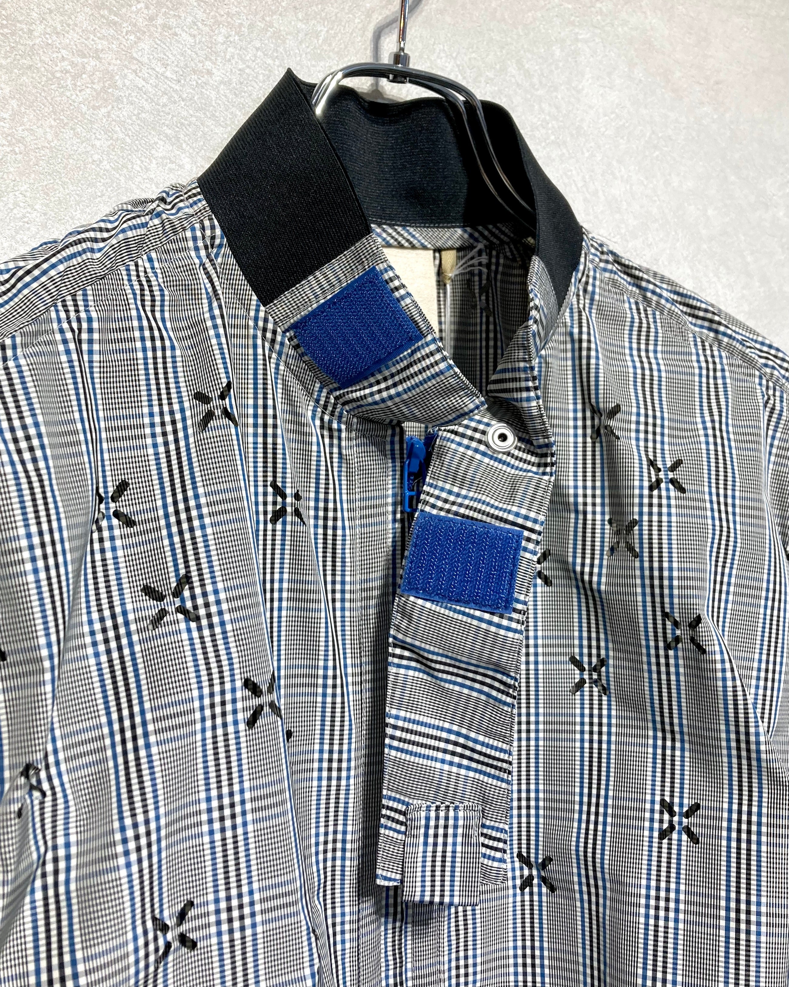 JIAN YE / GUAI BLOUSON (SIEGE) - Blue check