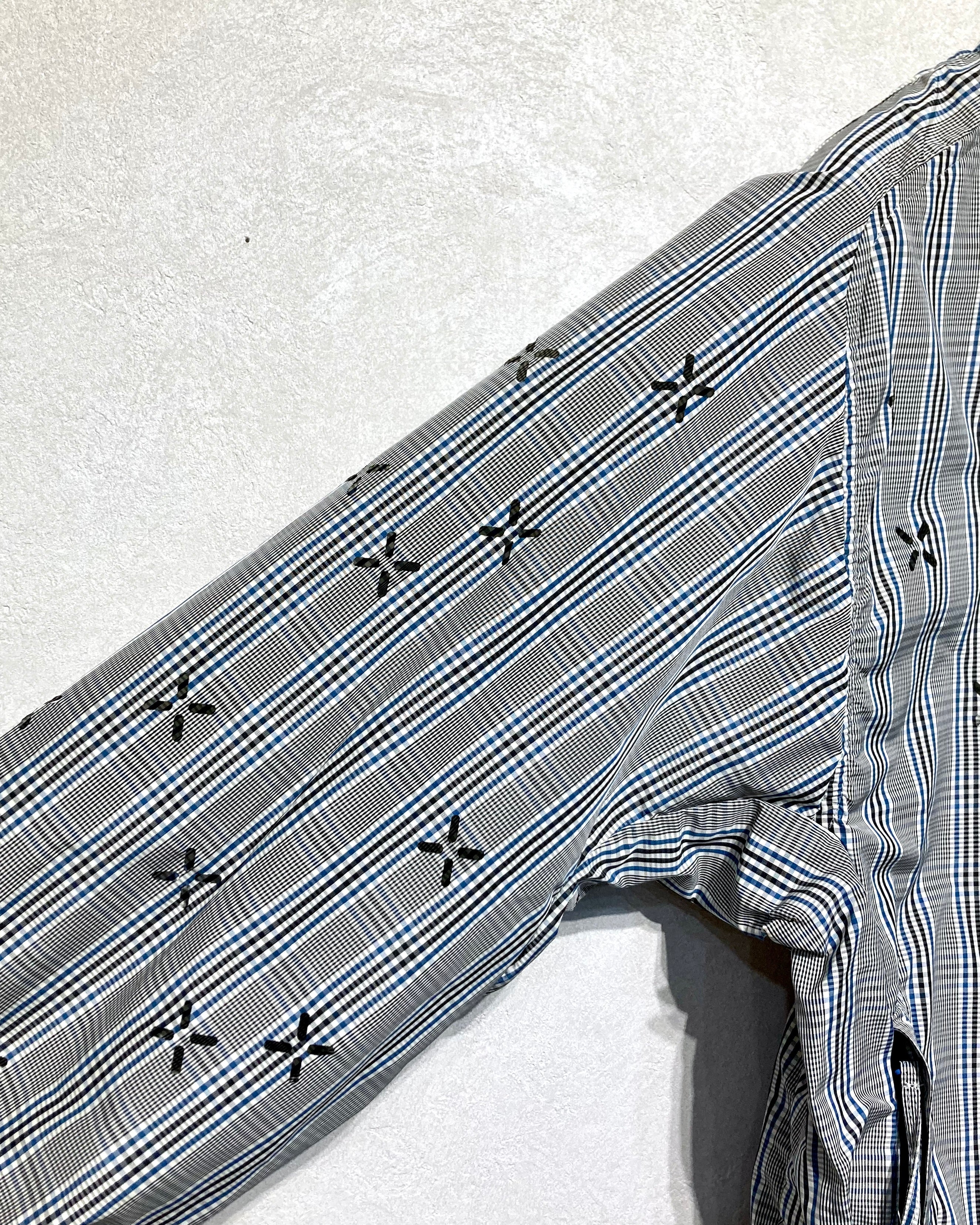 JIAN YE / GUAI BLOUSON (SIEGE) - Blue check