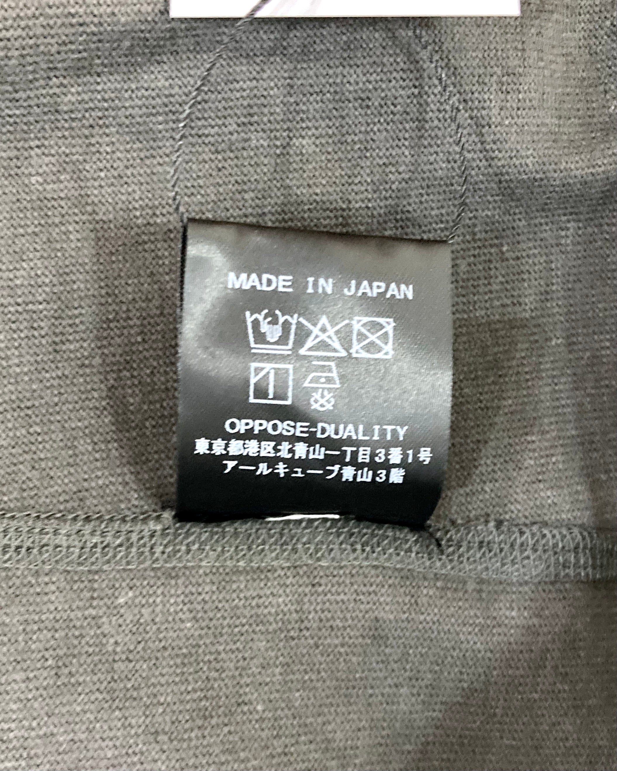 OPPOSE DUALITY / ONE SIDE HALF LONG SLEEVE T-SHIRTS - Gray