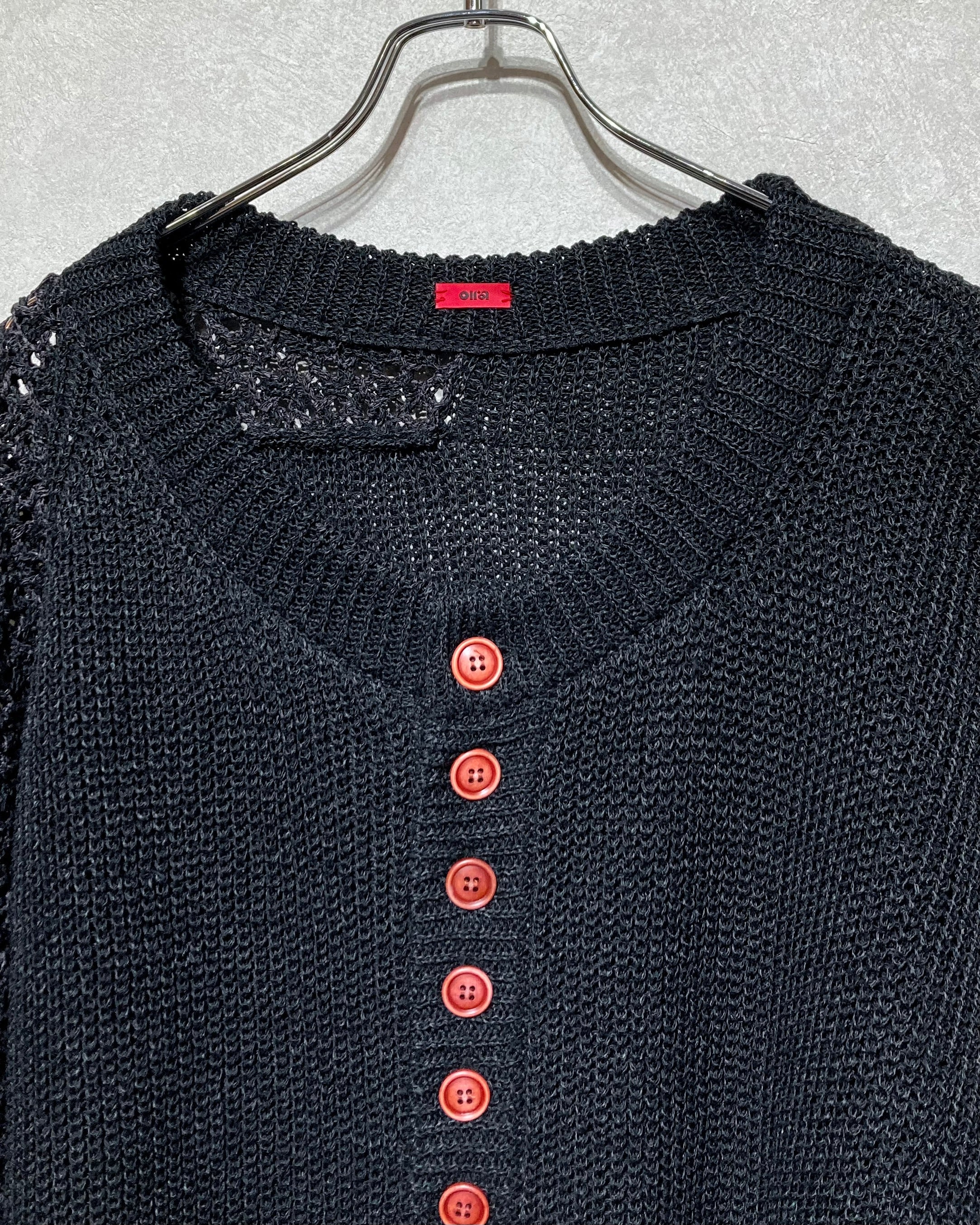OIRA / WASHI CARDIGAN - Black red