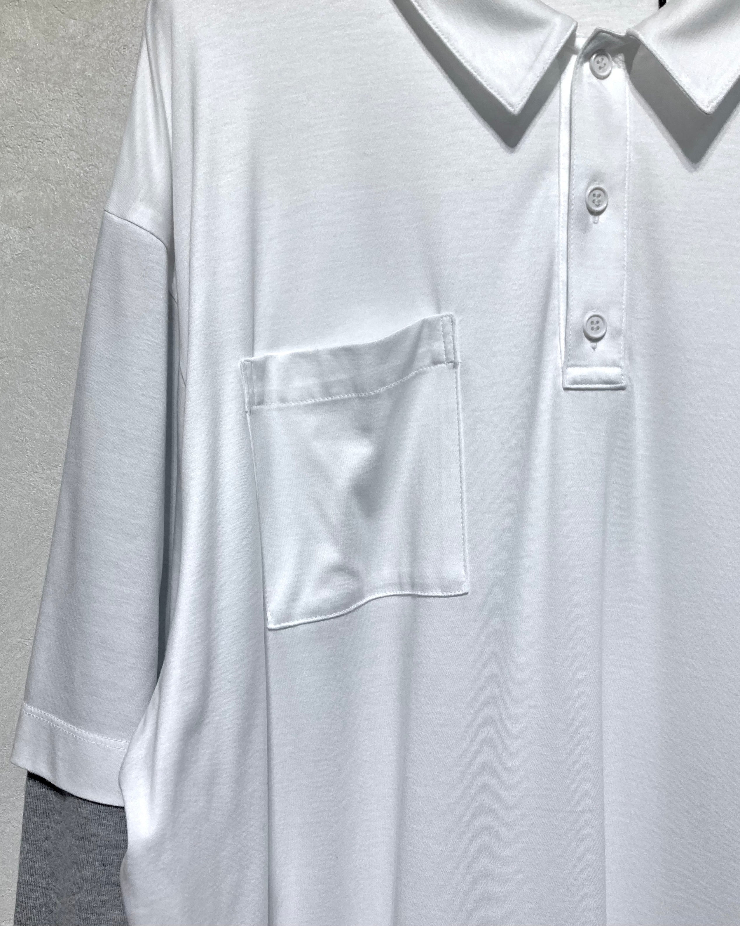 トップス ABELIA EDOWARD GOUCHA LP POLO Dot mesh ABELIA EDOWARD GOUCHA【アベリアエドワードゴウチャ】Ls polo dot