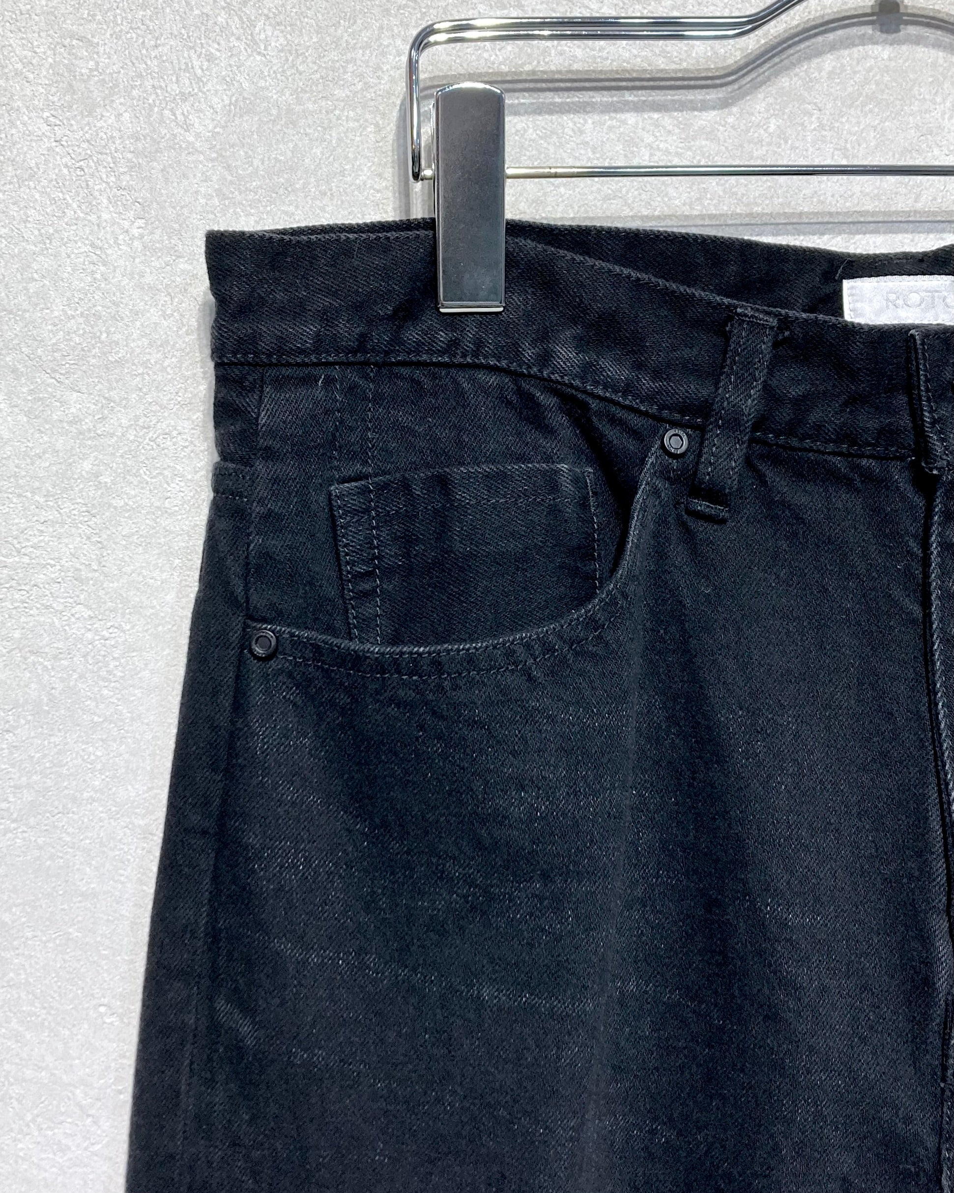 ROTOL / 6P SLIM STRAIGHT DENIM DAMAGE - Black