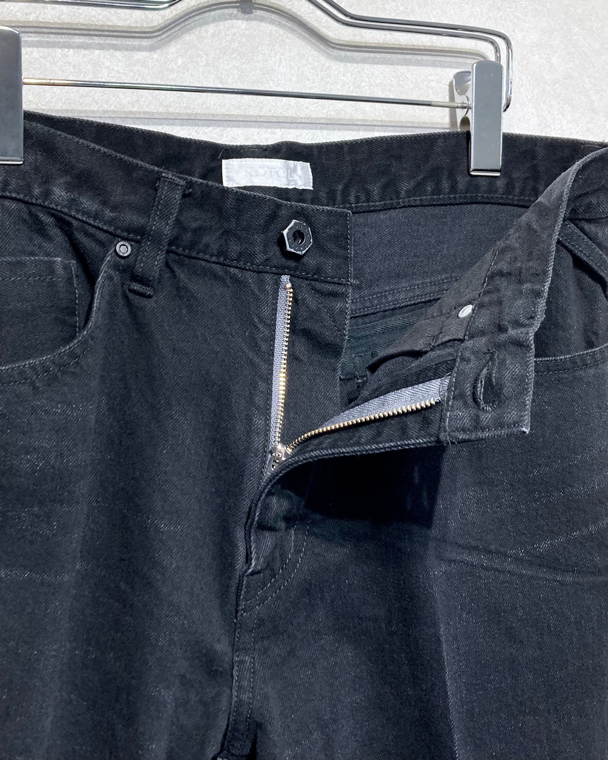 ROTOL / 6P SLIM STRAIGHT DENIM DAMAGE - Black