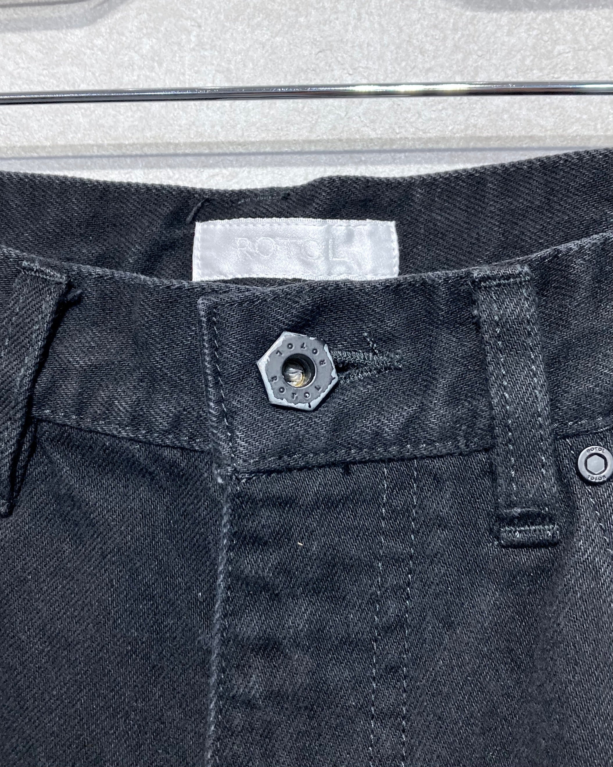 ROTOL / 6P SLIM STRAIGHT DENIM DAMAGE - Black