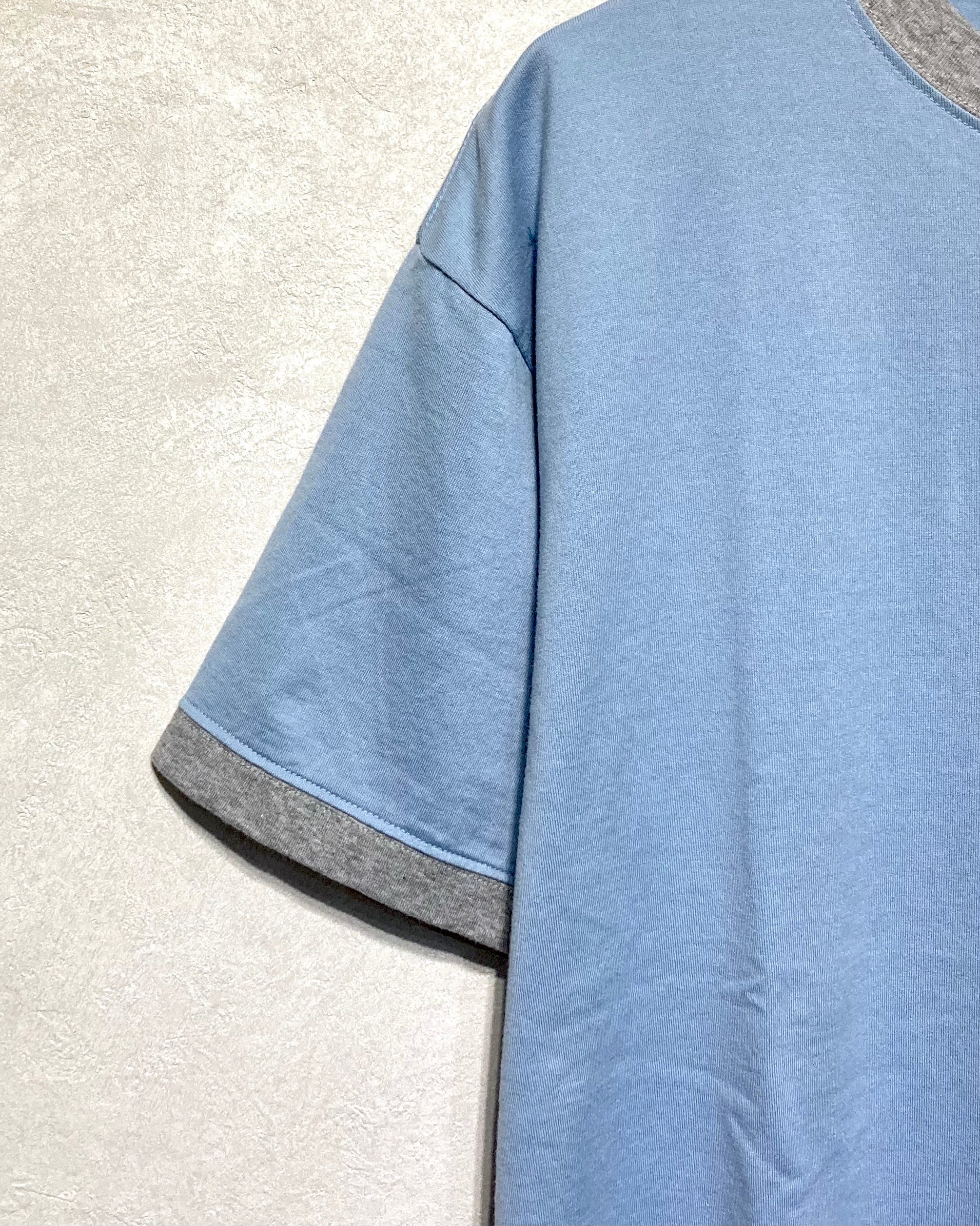 ISSUETHINGS / TYPE108/Cut&sew/Bicolor - Gray×light blue – my brain