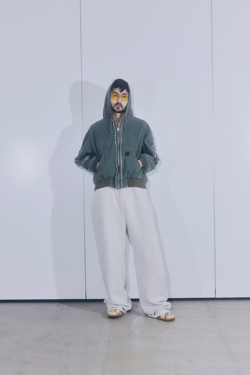 ROTOL / SLASH CANVAS HOODIE JACKET - Olive