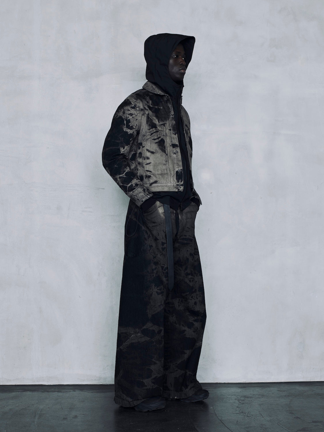 OPPOSE DUALITY / 8POCKET PANEL DENIM JKT BLEACH - Dark gray