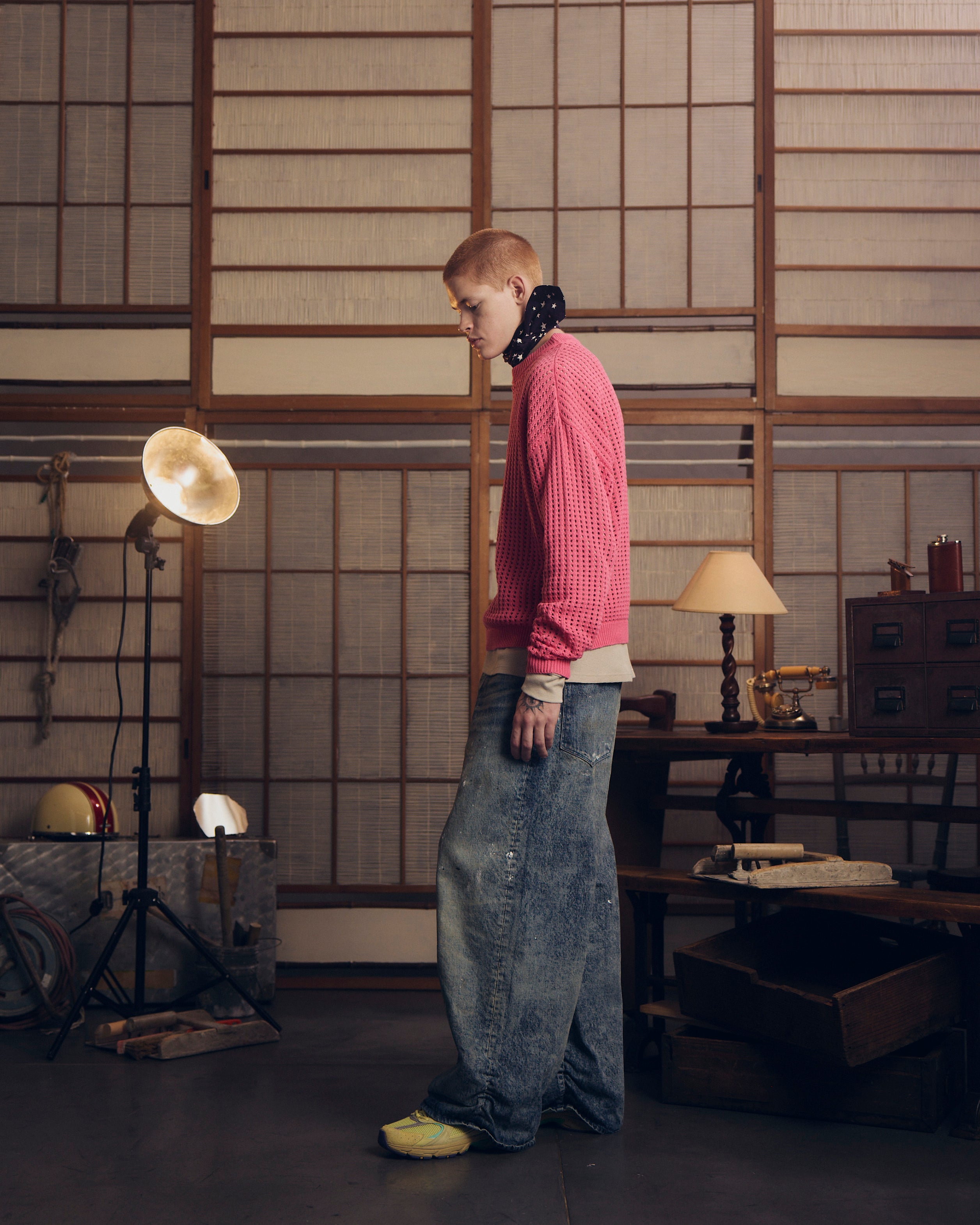 REFOMED / GUARD KNIT SWEATER - Pink